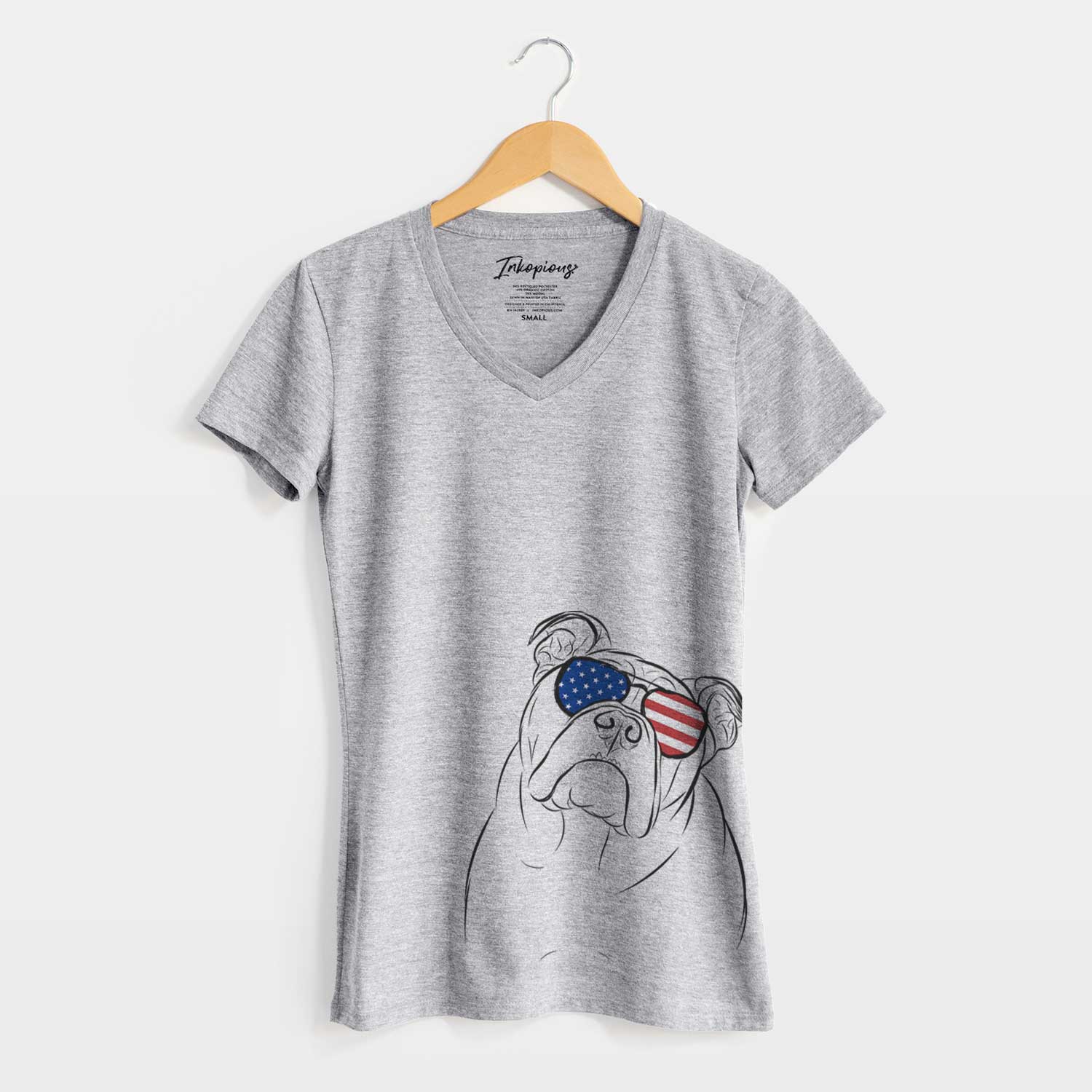 USA Sir Louis the English Bulldog - Women's Perfect V-neck Shirt