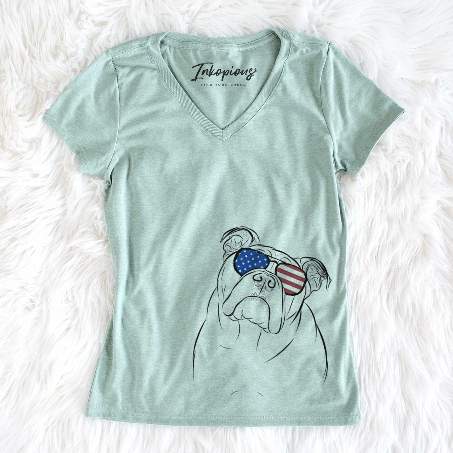 USA Sir Louis the English Bulldog - Women's Perfect V-neck Shirt