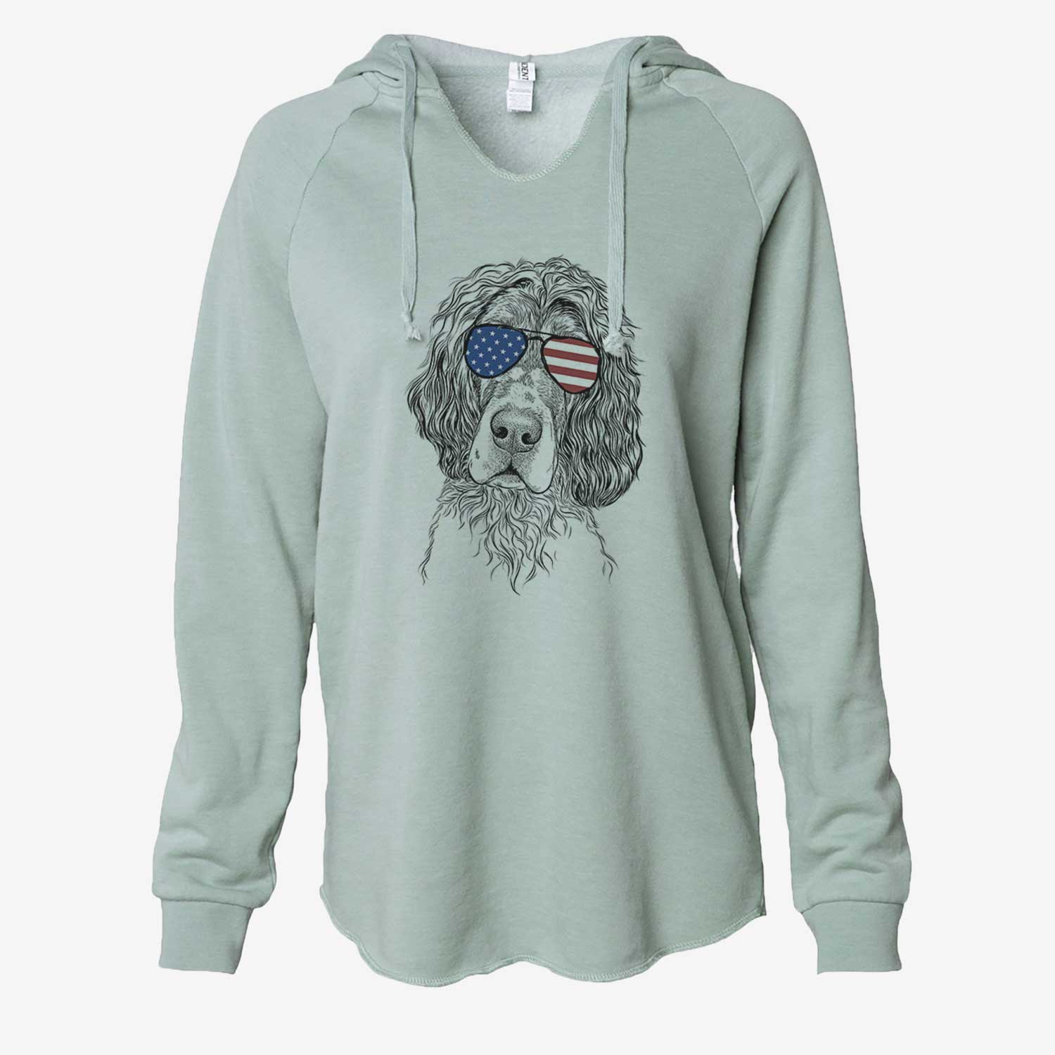 USA Sir Rexford the Blue Belton English Setter - Cali Wave Hooded Sweatshirt
