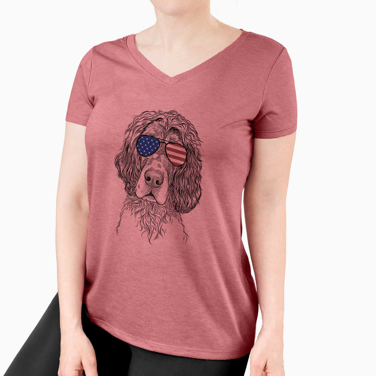 USA Sir Rexford the Blue Belton English Setter - Women's Perfect V-neck Shirt