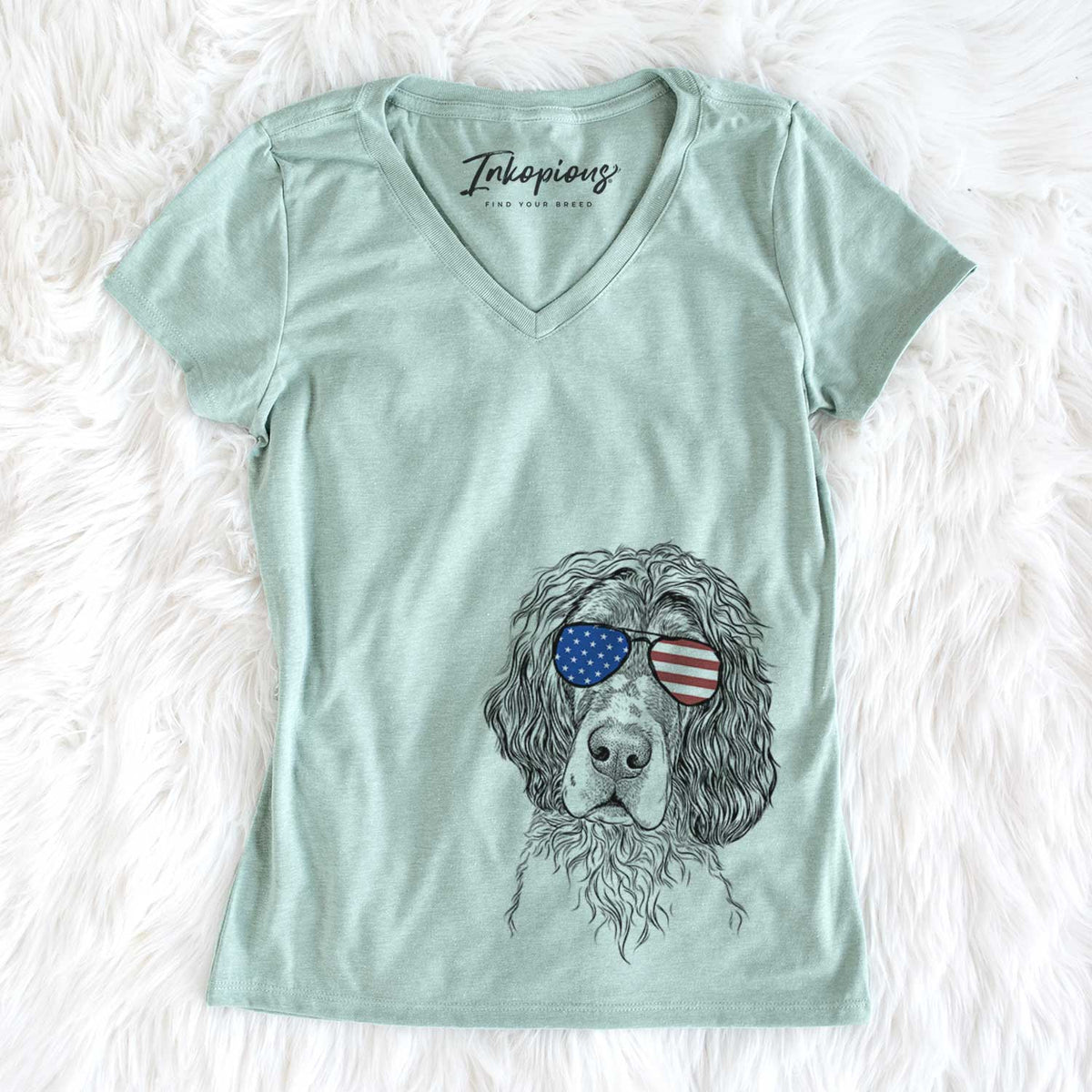 USA Sir Rexford the Blue Belton English Setter - Women's Perfect V-neck Shirt