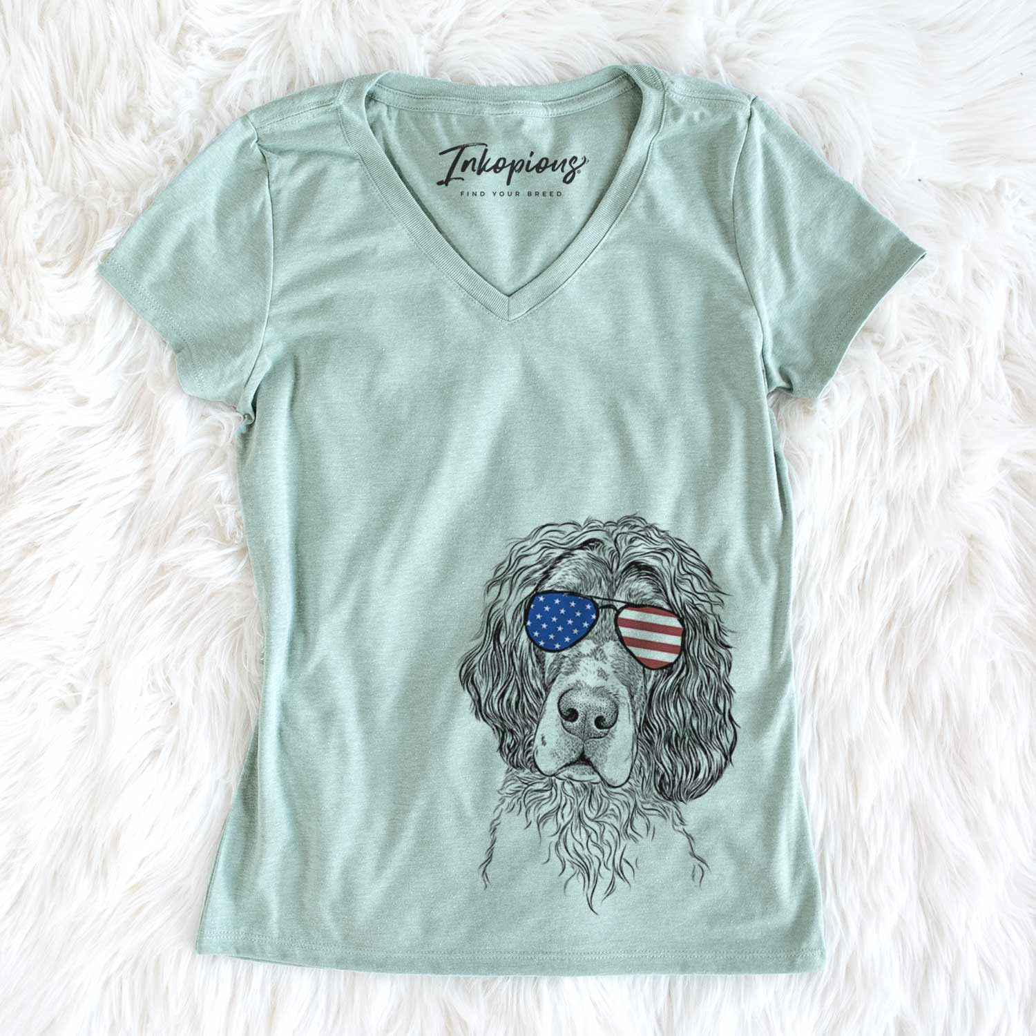 USA Sir Rexford the Blue Belton English Setter - Women's Perfect V-neck Shirt