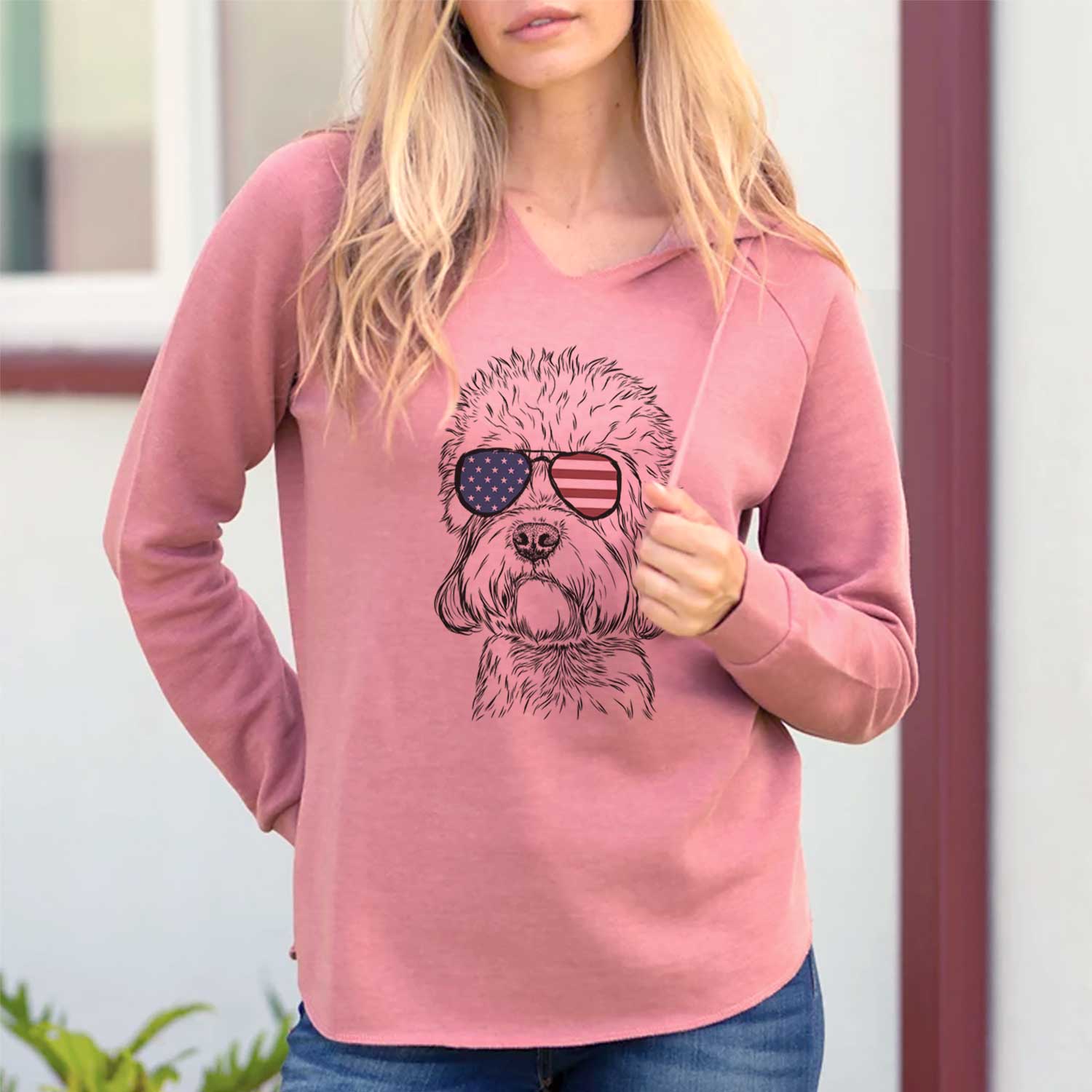 USA Sir Walter the Dandie Dinmont Terrier - Cali Wave Hooded Sweatshirt