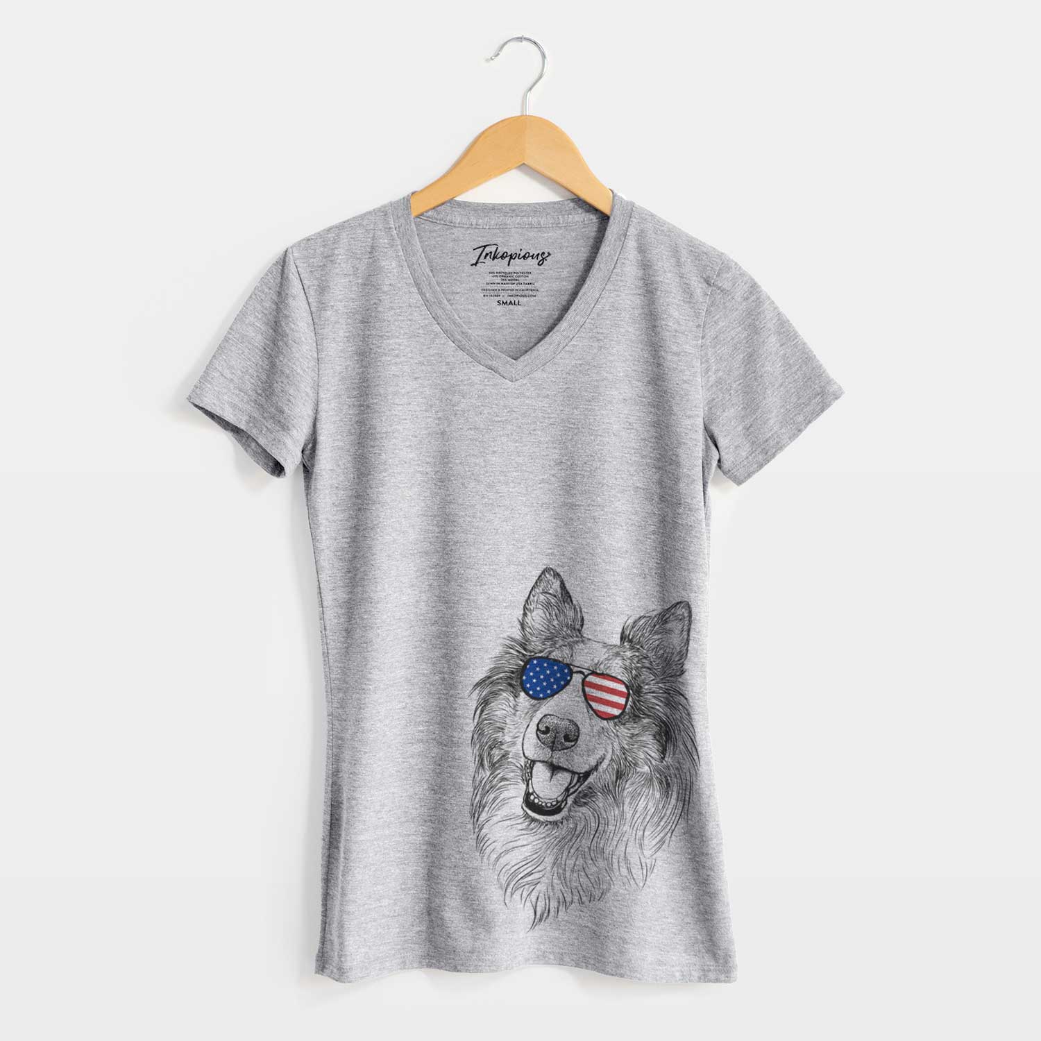 USA Skylar the Shetland Sheepdog - Women's Perfect V-neck Shirt