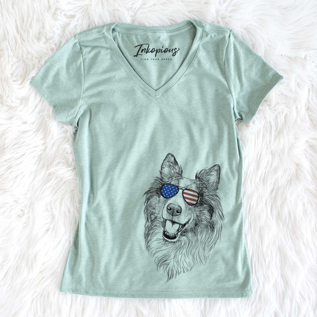 USA Skylar the Shetland Sheepdog - Women's Perfect V-neck Shirt