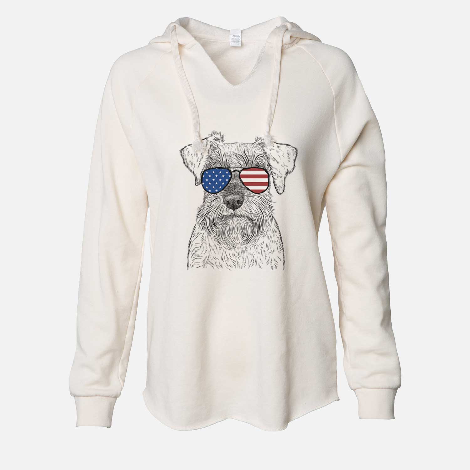 USA Smokey the Miniature Schnauzer - Cali Wave Hooded Sweatshirt