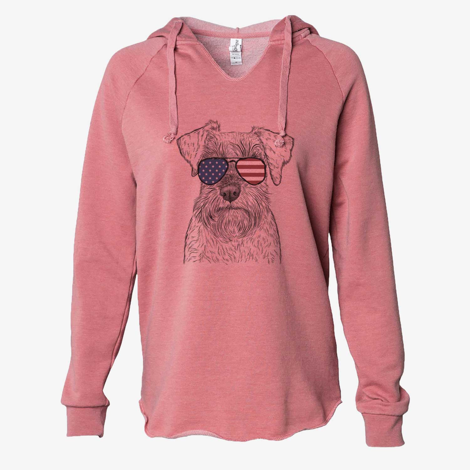 USA Smokey the Miniature Schnauzer - Cali Wave Hooded Sweatshirt