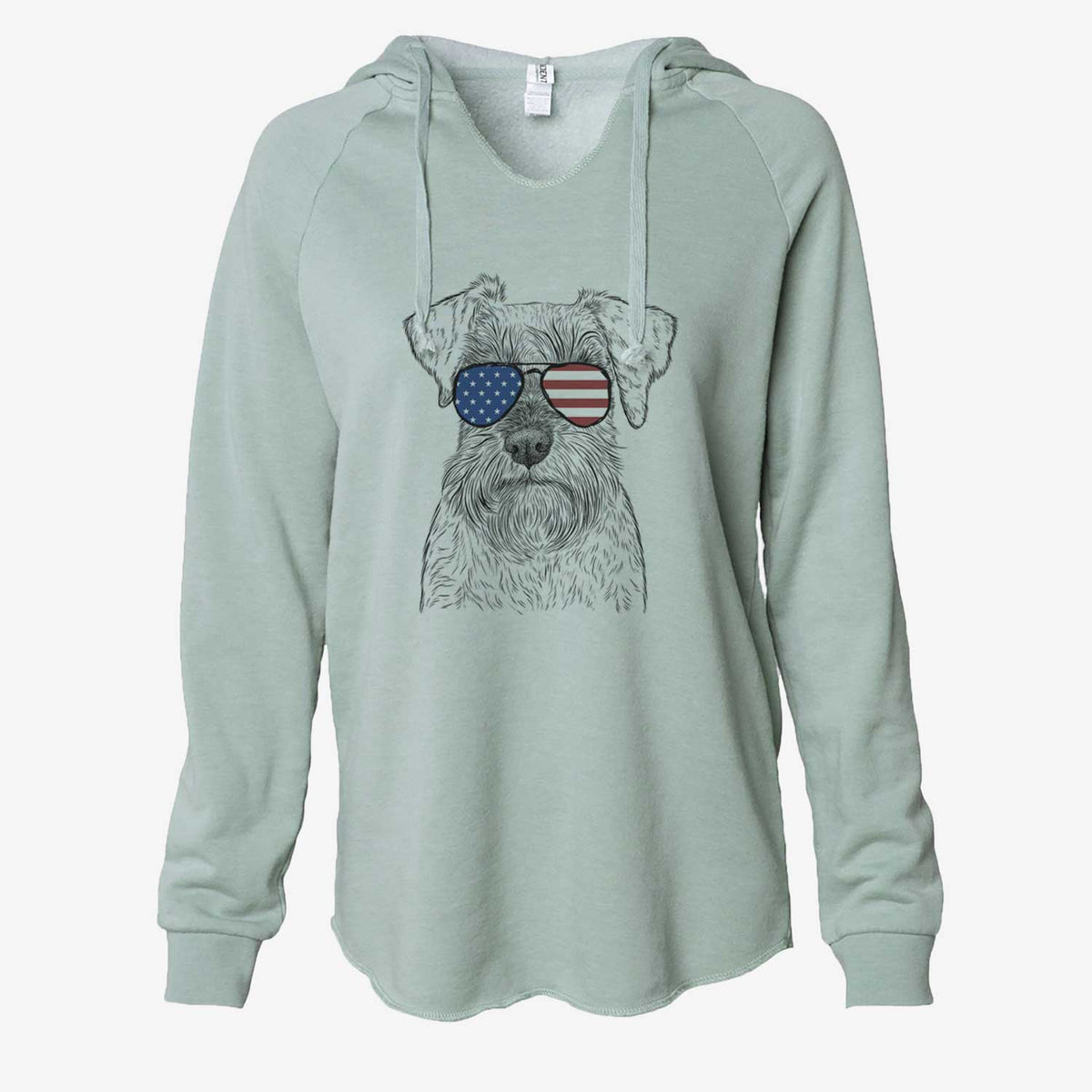 USA Smokey the Miniature Schnauzer - Cali Wave Hooded Sweatshirt