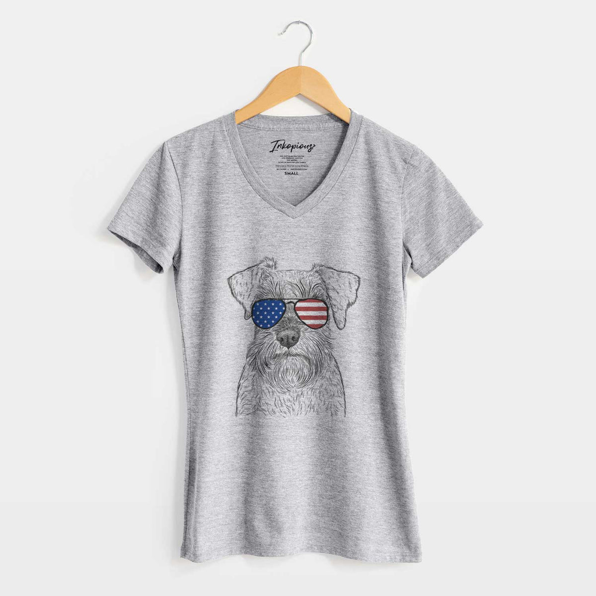 USA Smokey the Miniature Schnauzer - Women's Perfect V-neck Shirt
