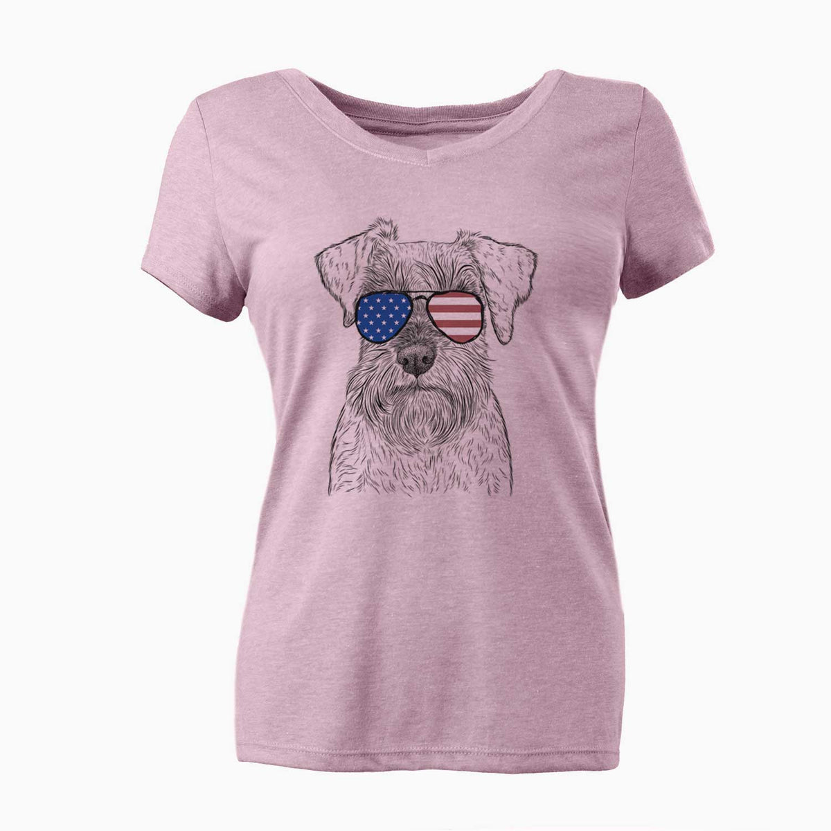 USA Smokey the Miniature Schnauzer - Women's Perfect V-neck Shirt