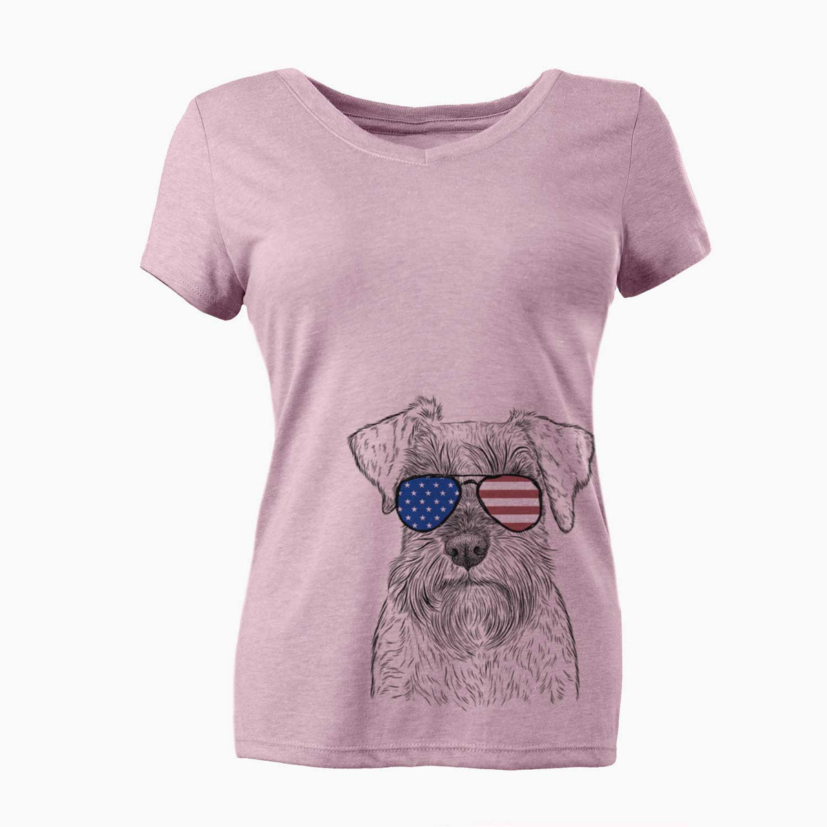 USA Smokey the Miniature Schnauzer - Women's Perfect V-neck Shirt
