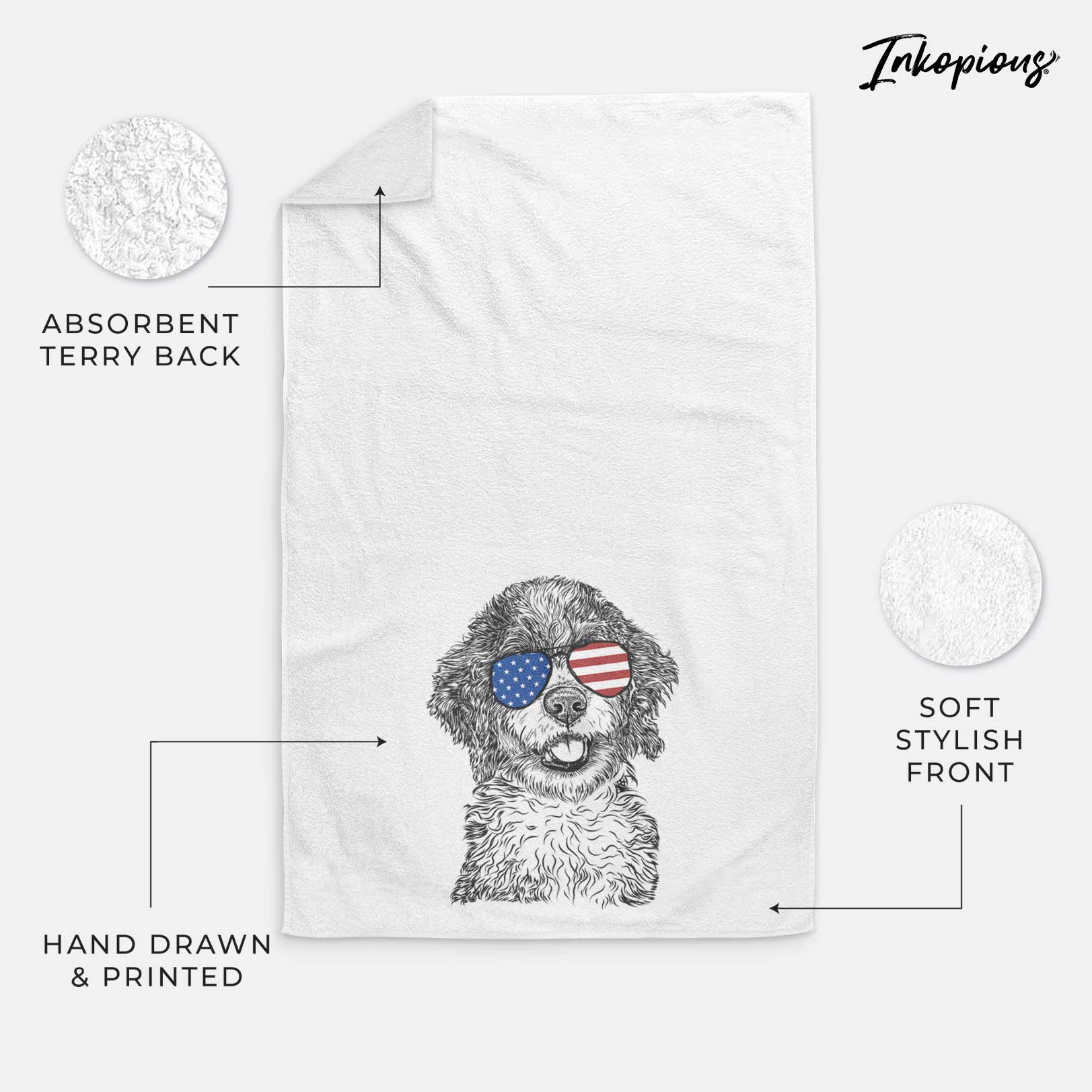 Smoky the Bernedoodle Puppy Decorative Hand Towel