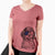 USA Smoky the Bernedoodle Puppy - Women's Perfect V-neck Shirt