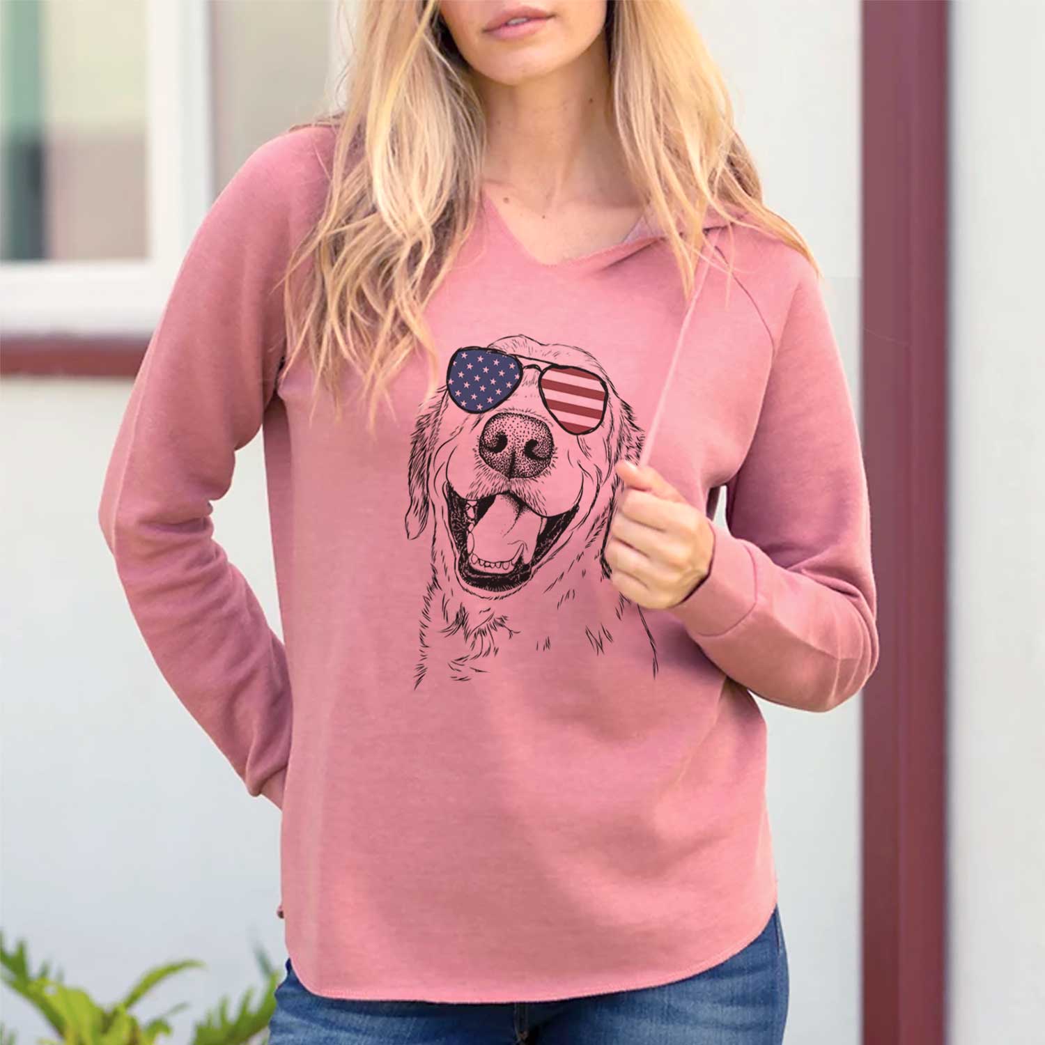 USA Spanky the Golden Retriever - Cali Wave Hooded Sweatshirt