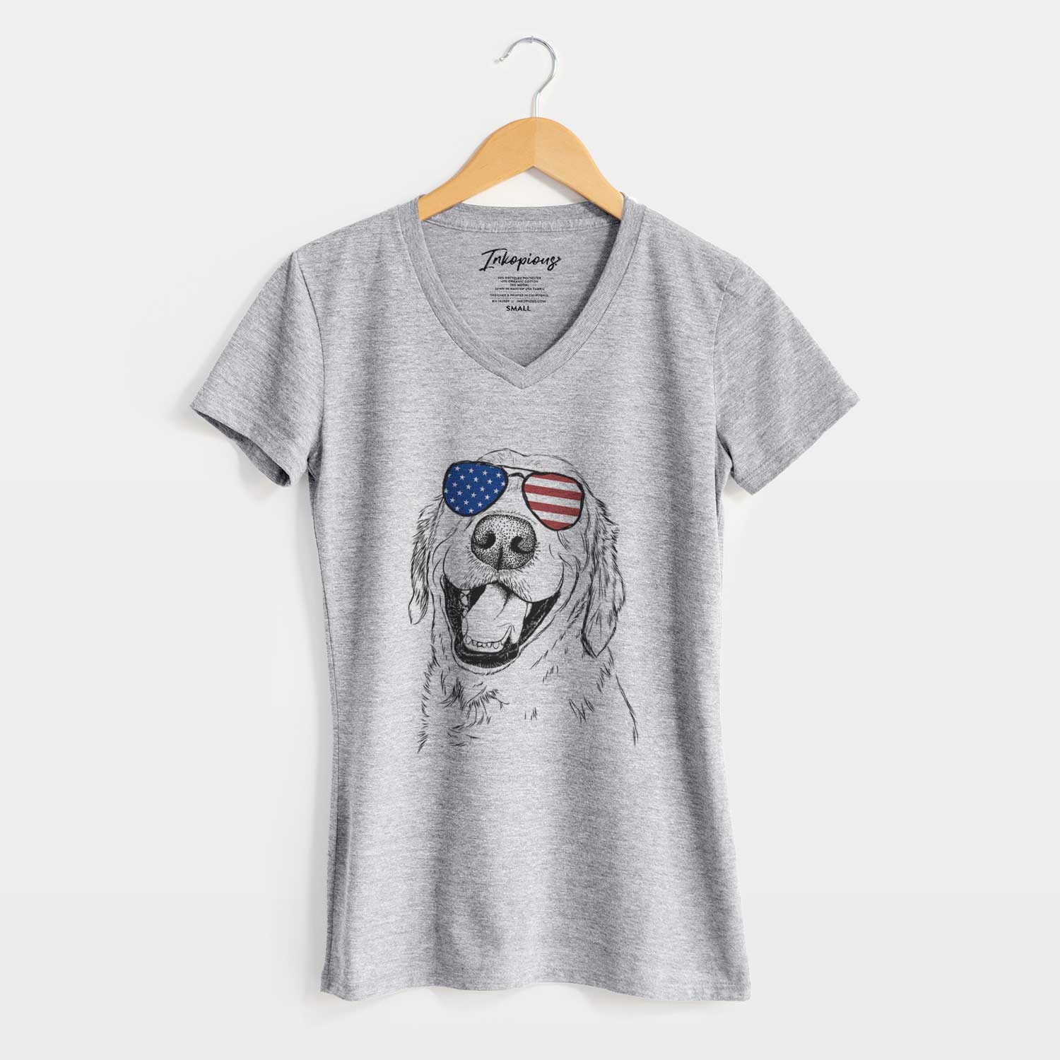 USA Spanky the Golden Retriever - Women's Perfect V-neck Shirt