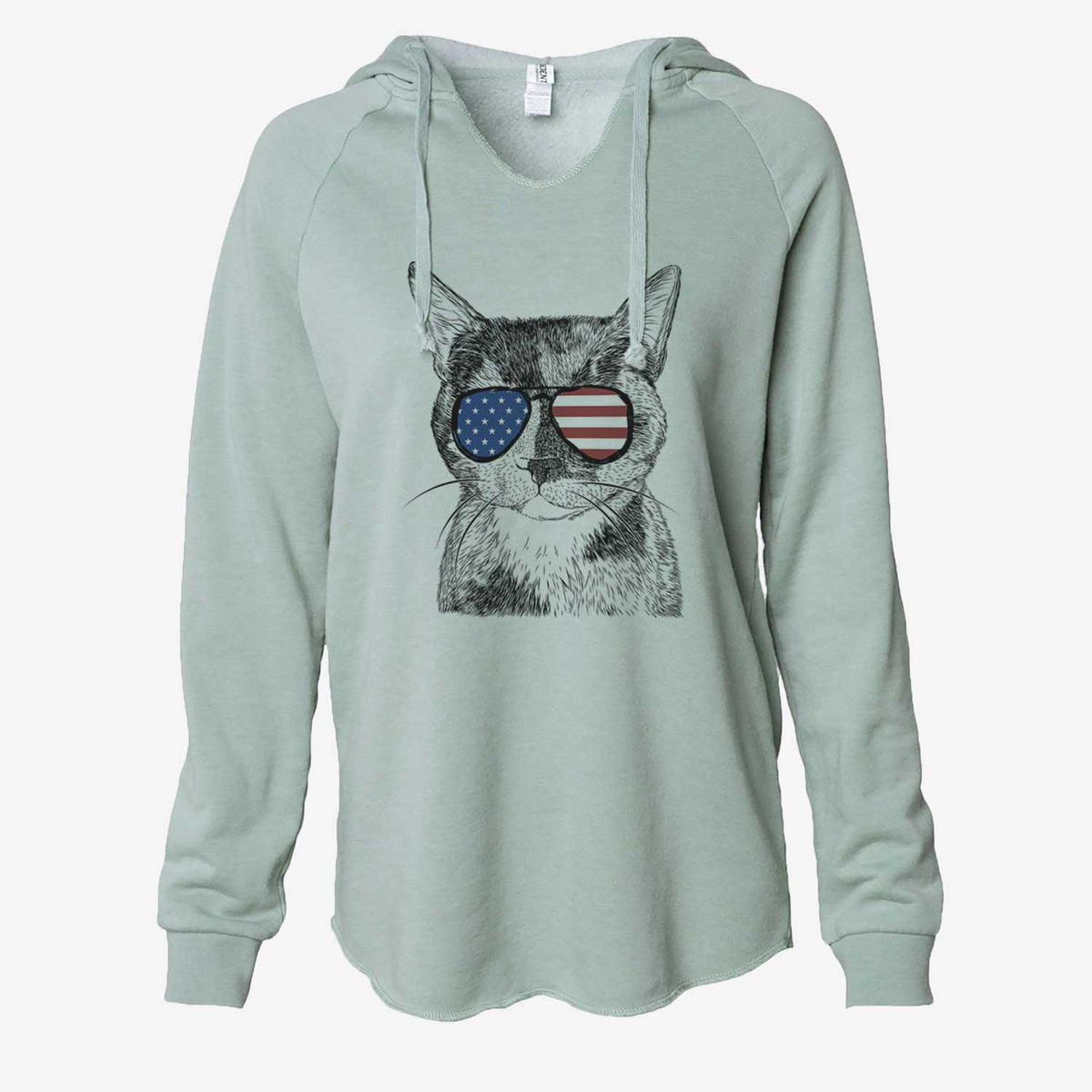 USA Spooky Kitty the Tortoiseshell Cat - Cali Wave Hooded Sweatshirt