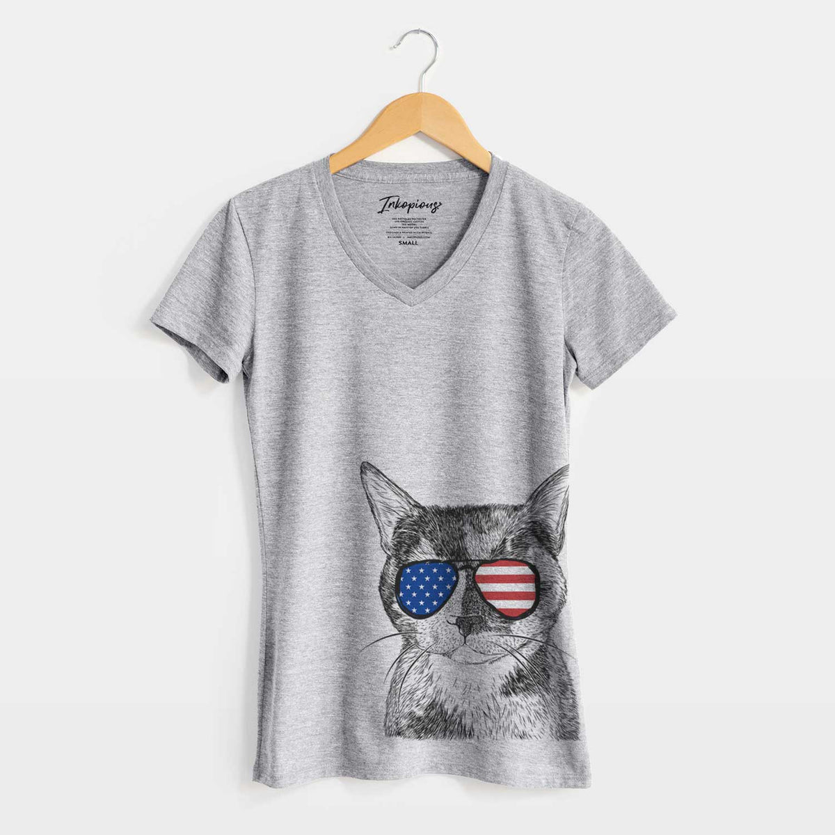USA Spooky Kitty the Tortoiseshell Cat - Women's Perfect V-neck Shirt