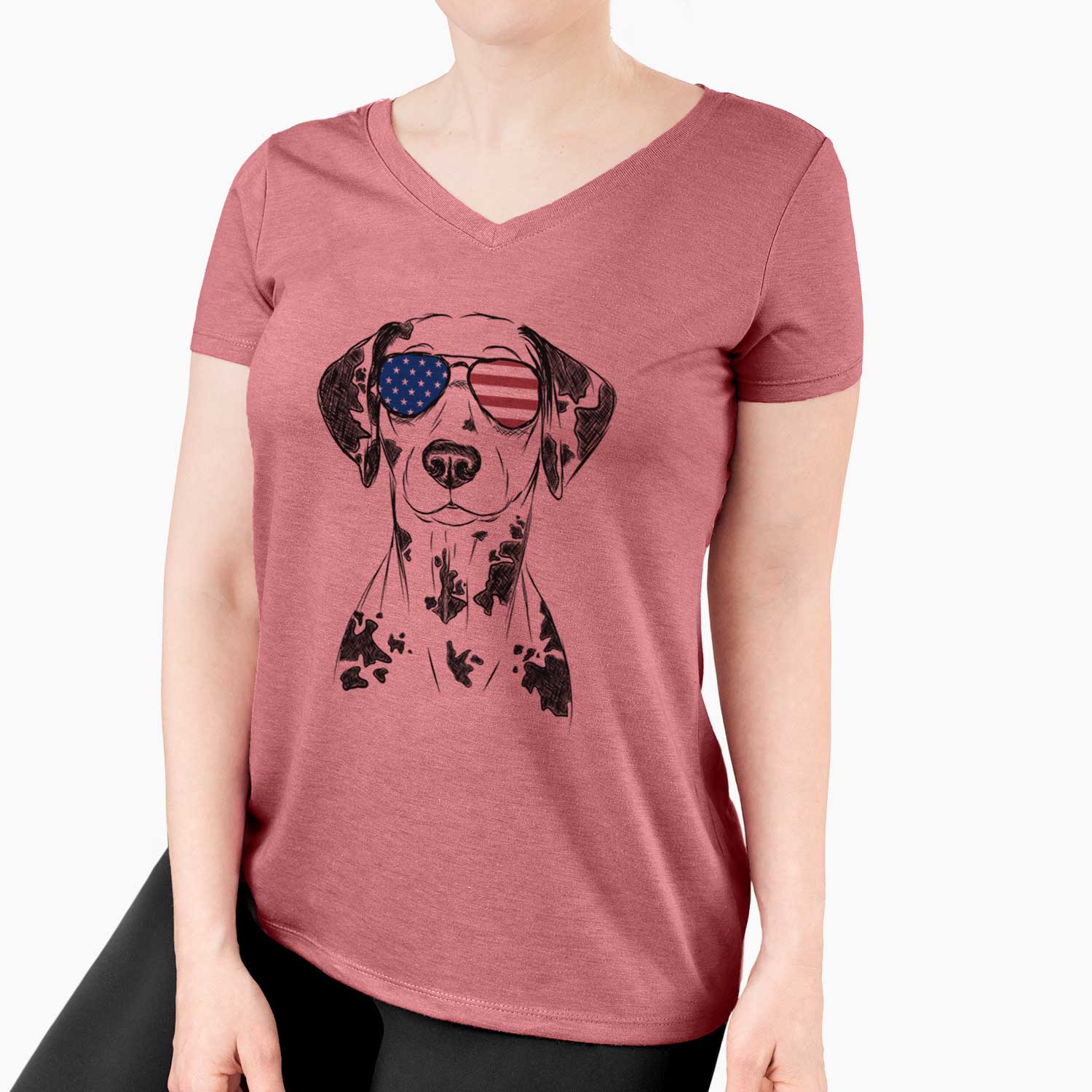 USA Spot the Dalmatian - Women's Perfect V-neck Shirt