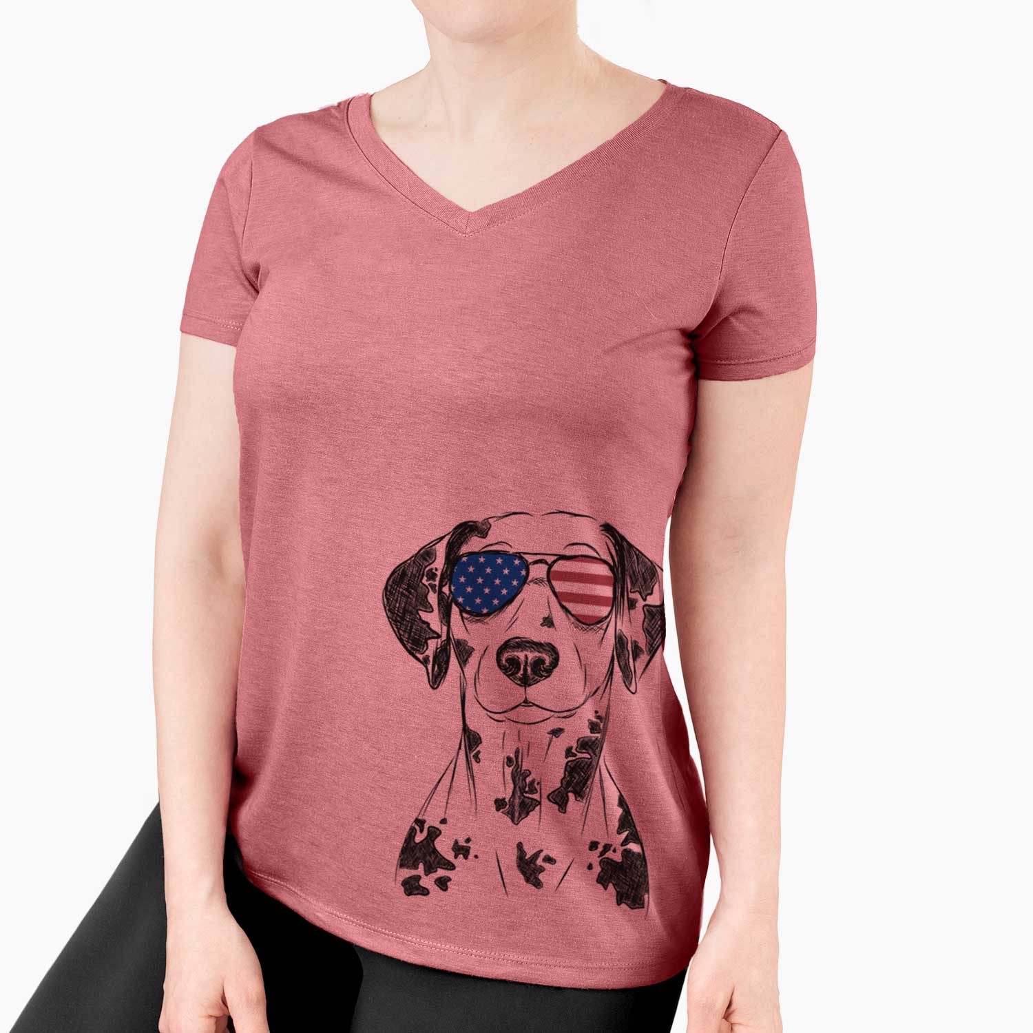 USA Spot the Dalmatian - Women's Perfect V-neck Shirt