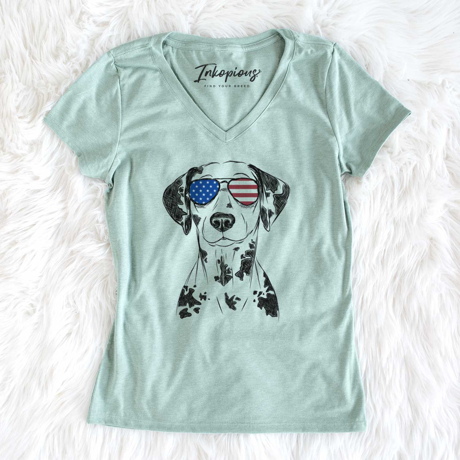 USA Spot the Dalmatian - Women's Perfect V-neck Shirt