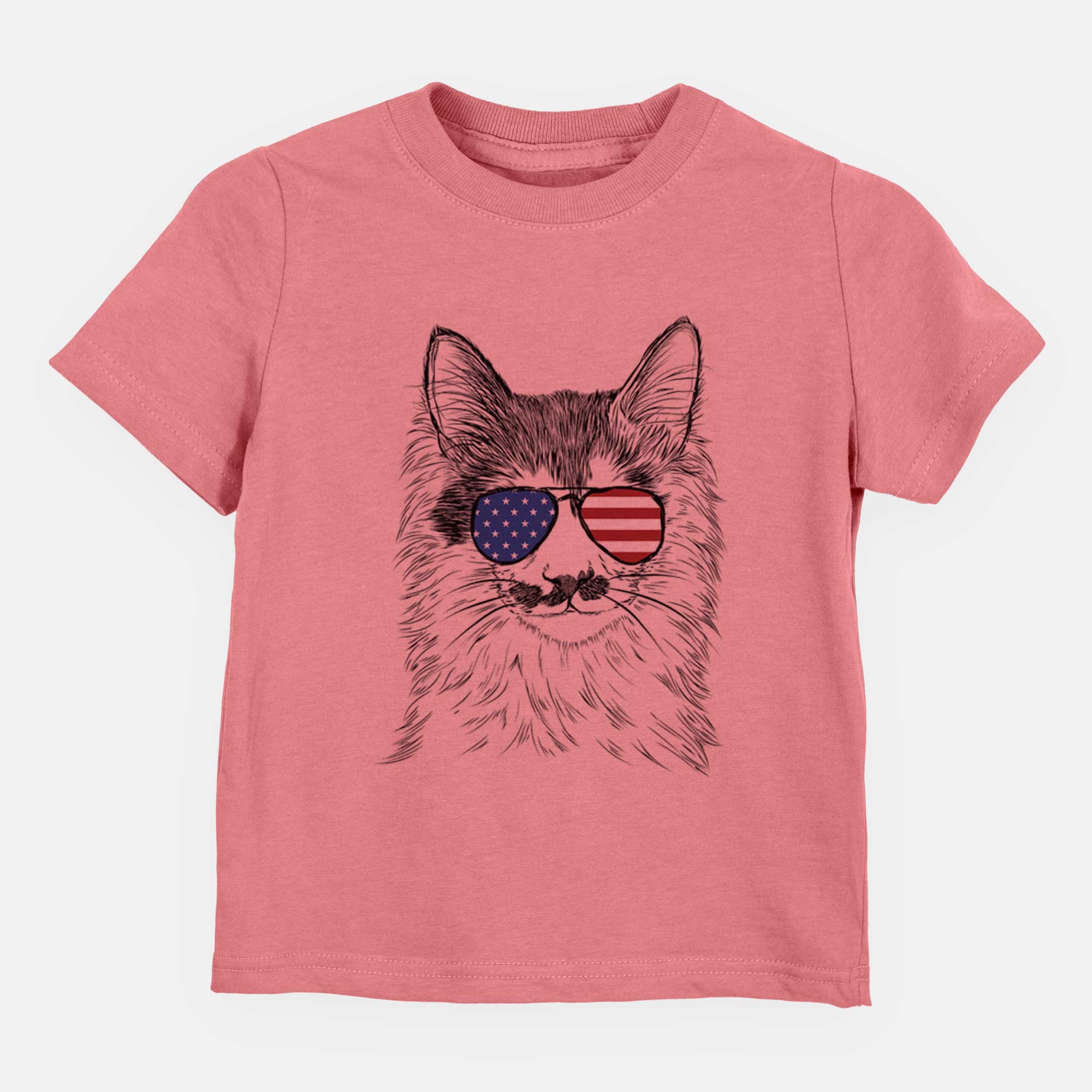 USA Stache the Longhaired Mustard Cat - Kids/Youth/Toddler Shirt