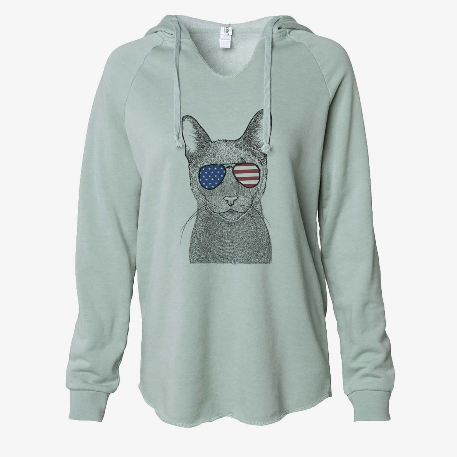 USA Stanley the Russian Blue Cat - Cali Wave Hooded Sweatshirt