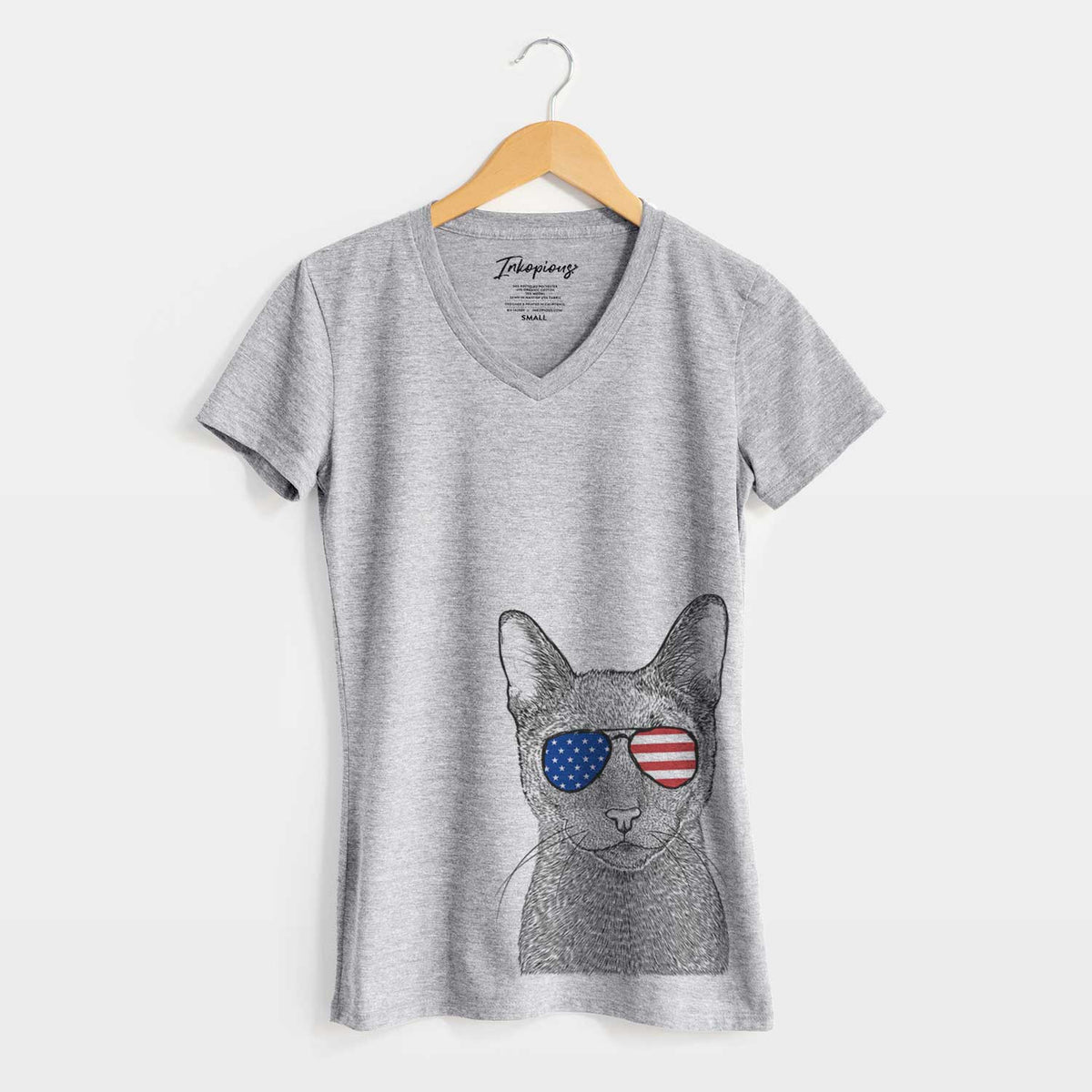 USA Stanley the Russian Blue Cat - Women's Perfect V-neck Shirt