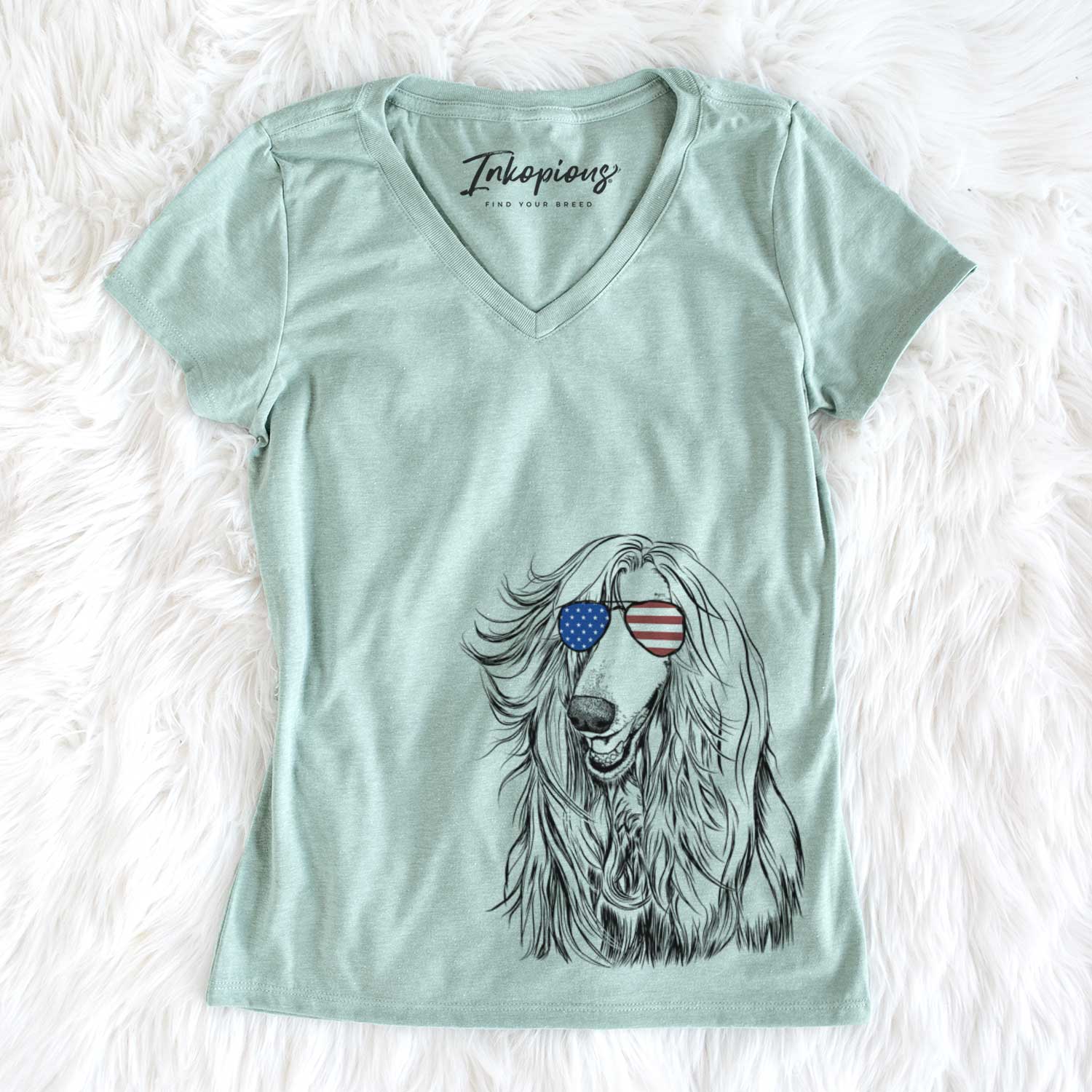 USA Sterling the Afghan Hound - Women's Perfect V-neck Shirt