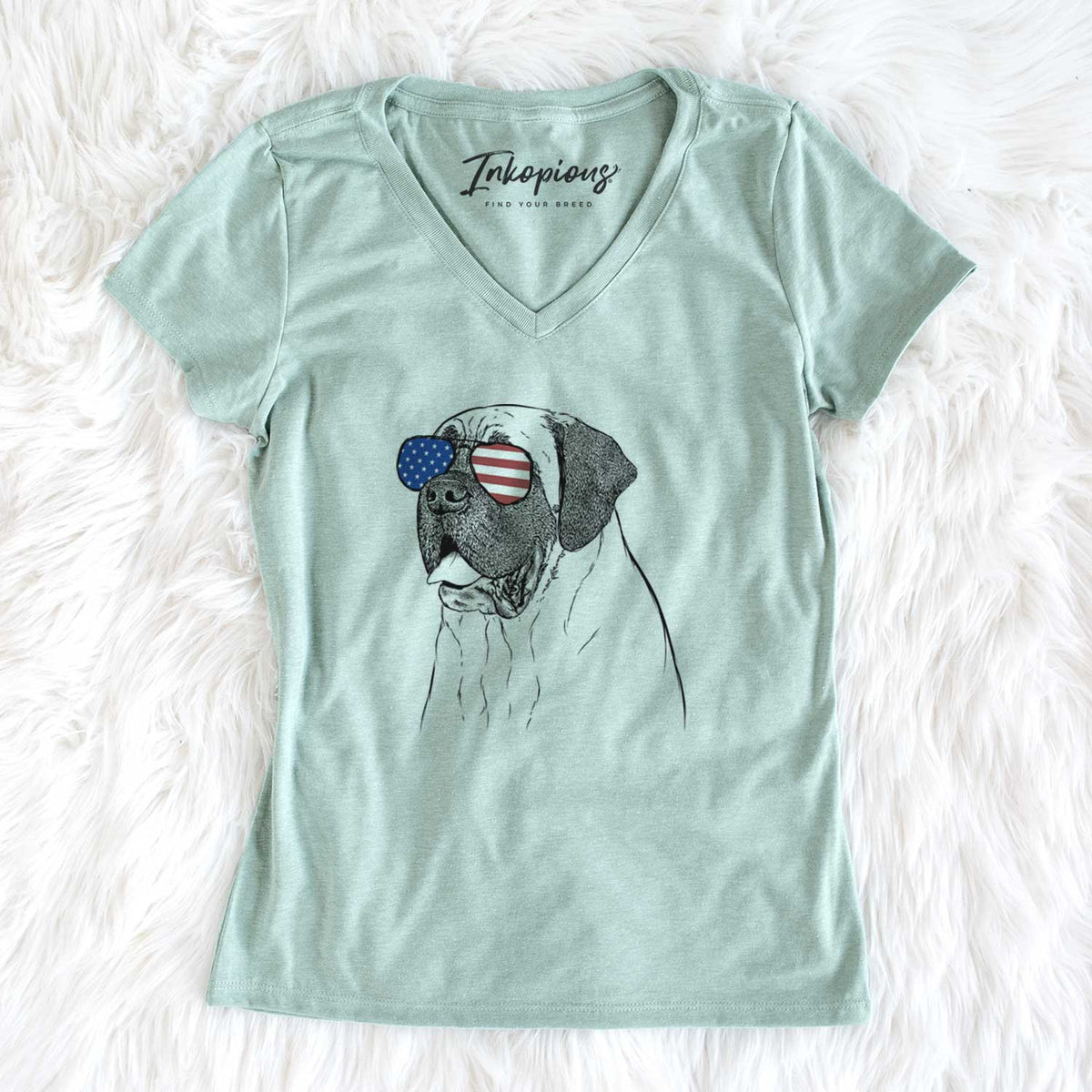 USA Sterling the English Mastiff - Women's Perfect V-neck Shirt