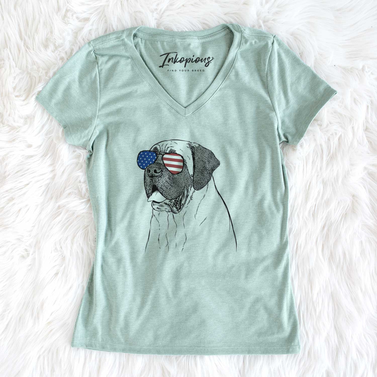 USA Sterling the English Mastiff - Women's Perfect V-neck Shirt