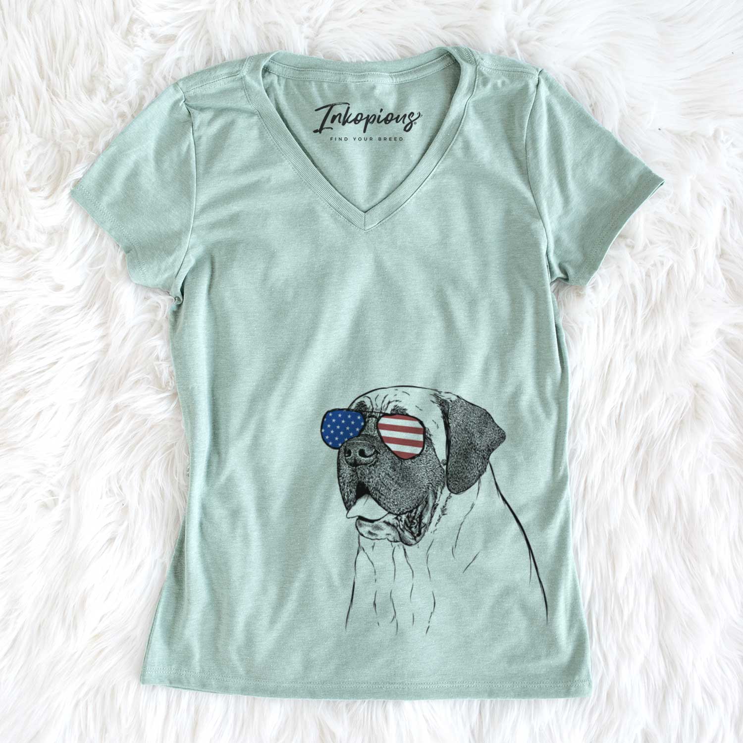 USA Sterling the English Mastiff - Women's Perfect V-neck Shirt