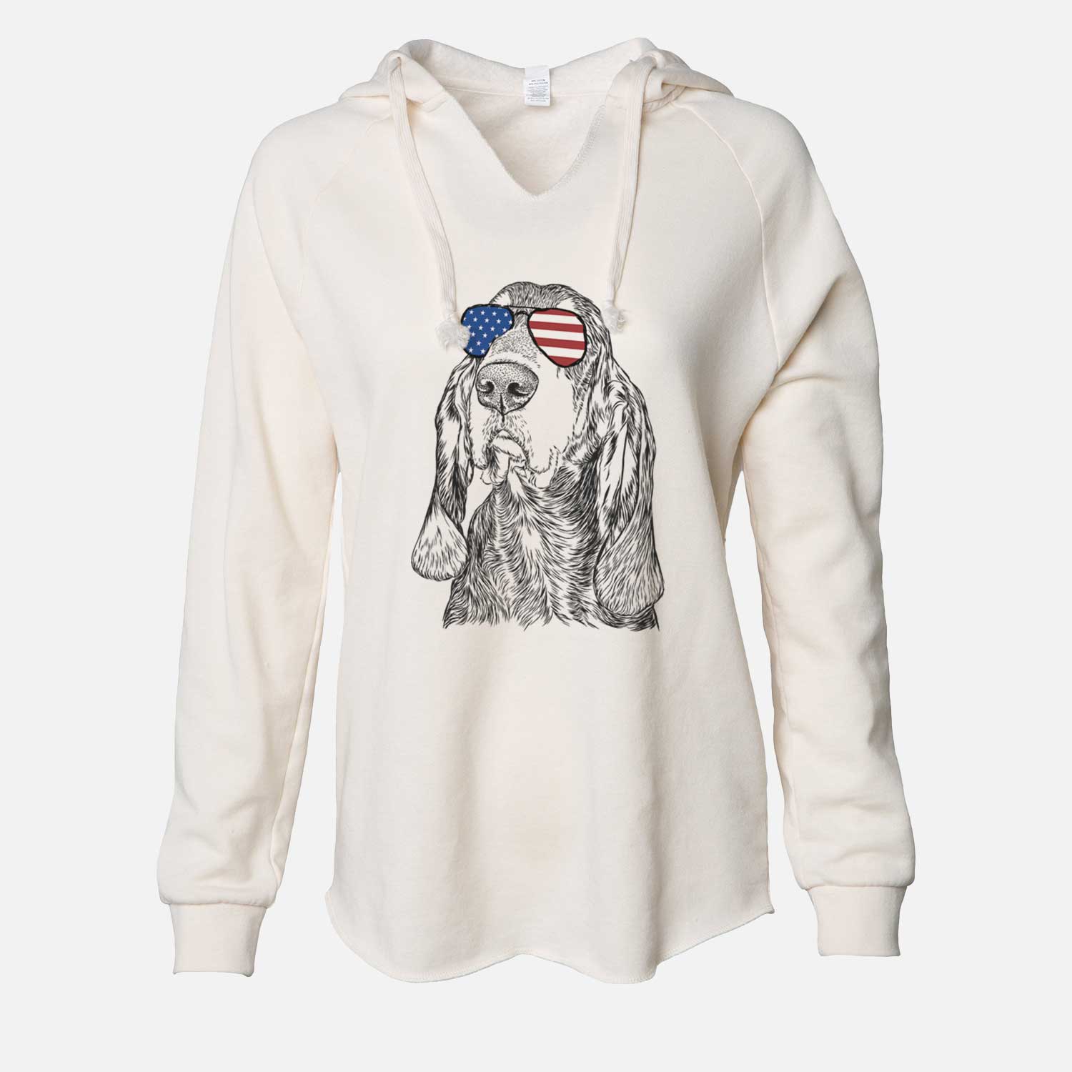 USA Stu the Black and Tan Coonhound - Cali Wave Hooded Sweatshirt