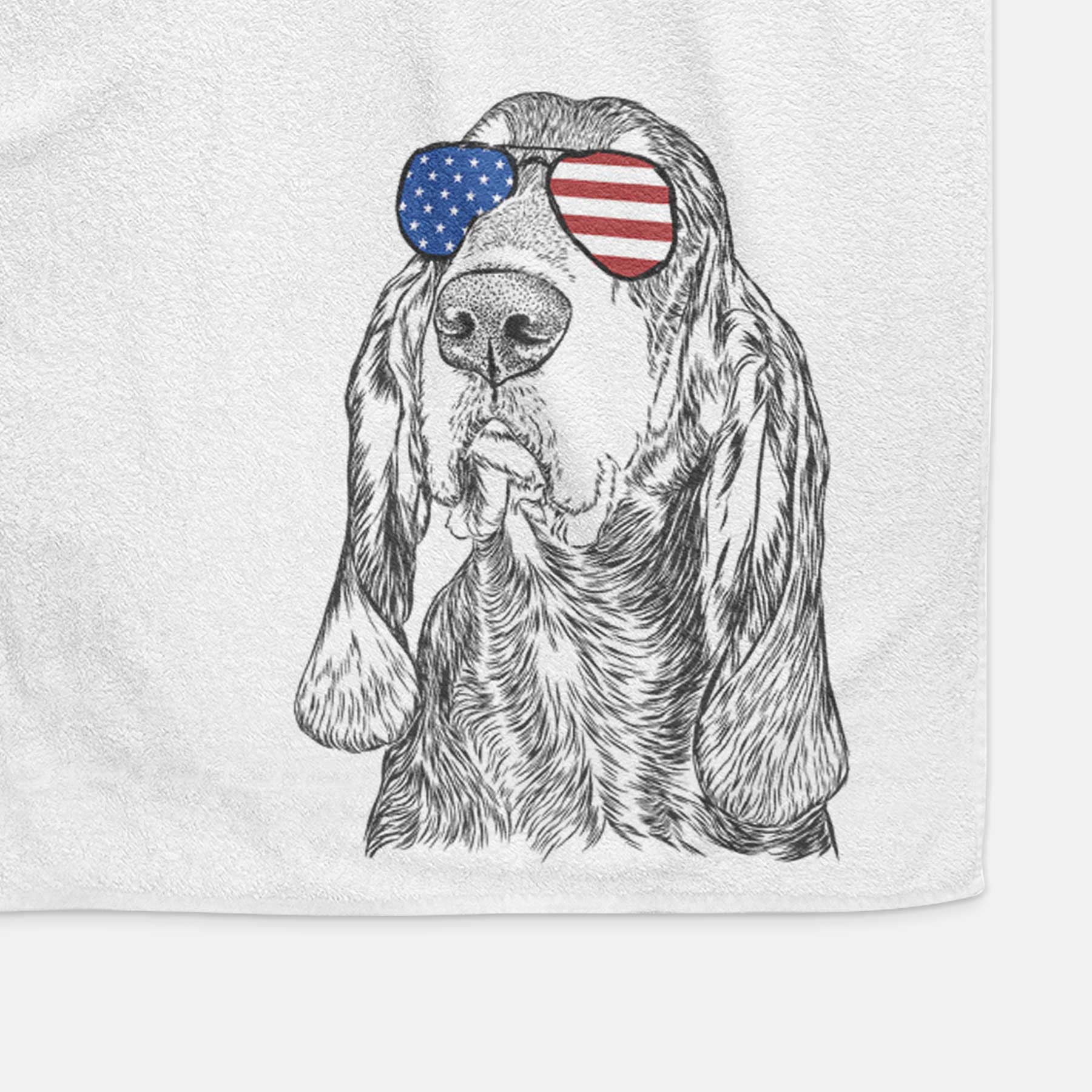 Stu the Black and Tan Coonhound Decorative Hand Towel