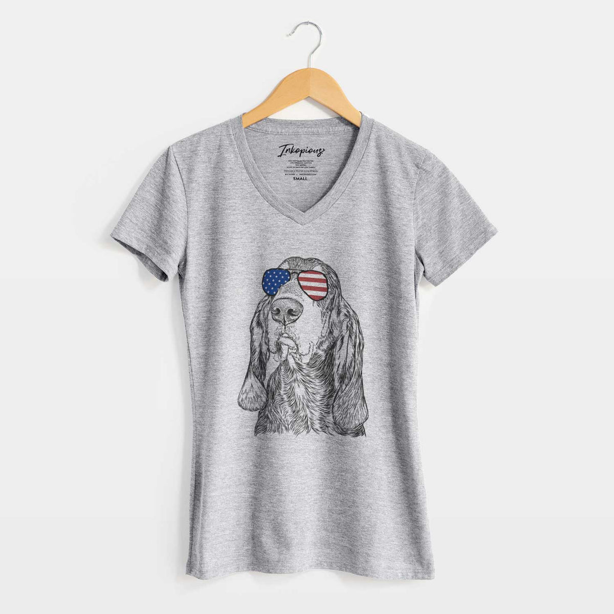 USA Stu the Black and Tan Coonhound - Women's Perfect V-neck Shirt