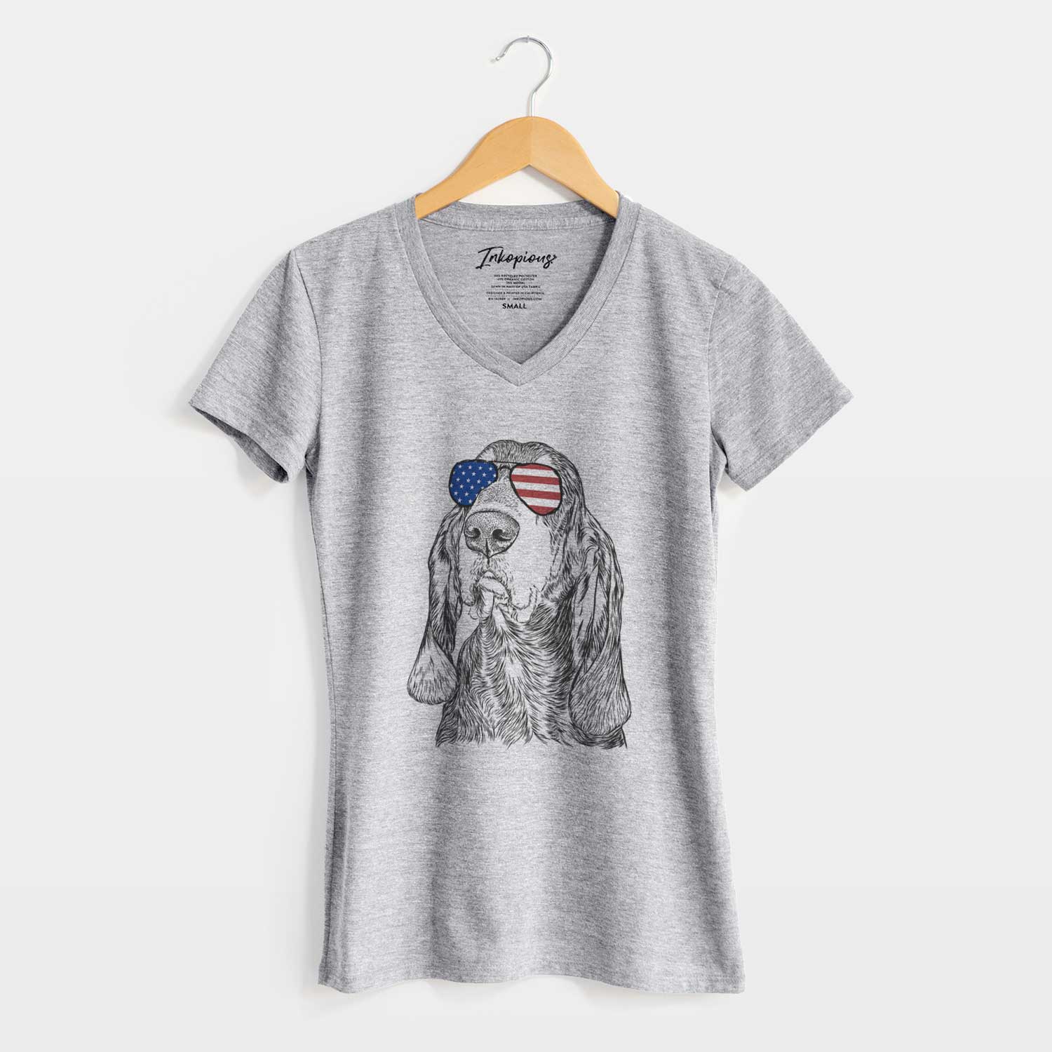 USA Stu the Black and Tan Coonhound - Women's Perfect V-neck Shirt