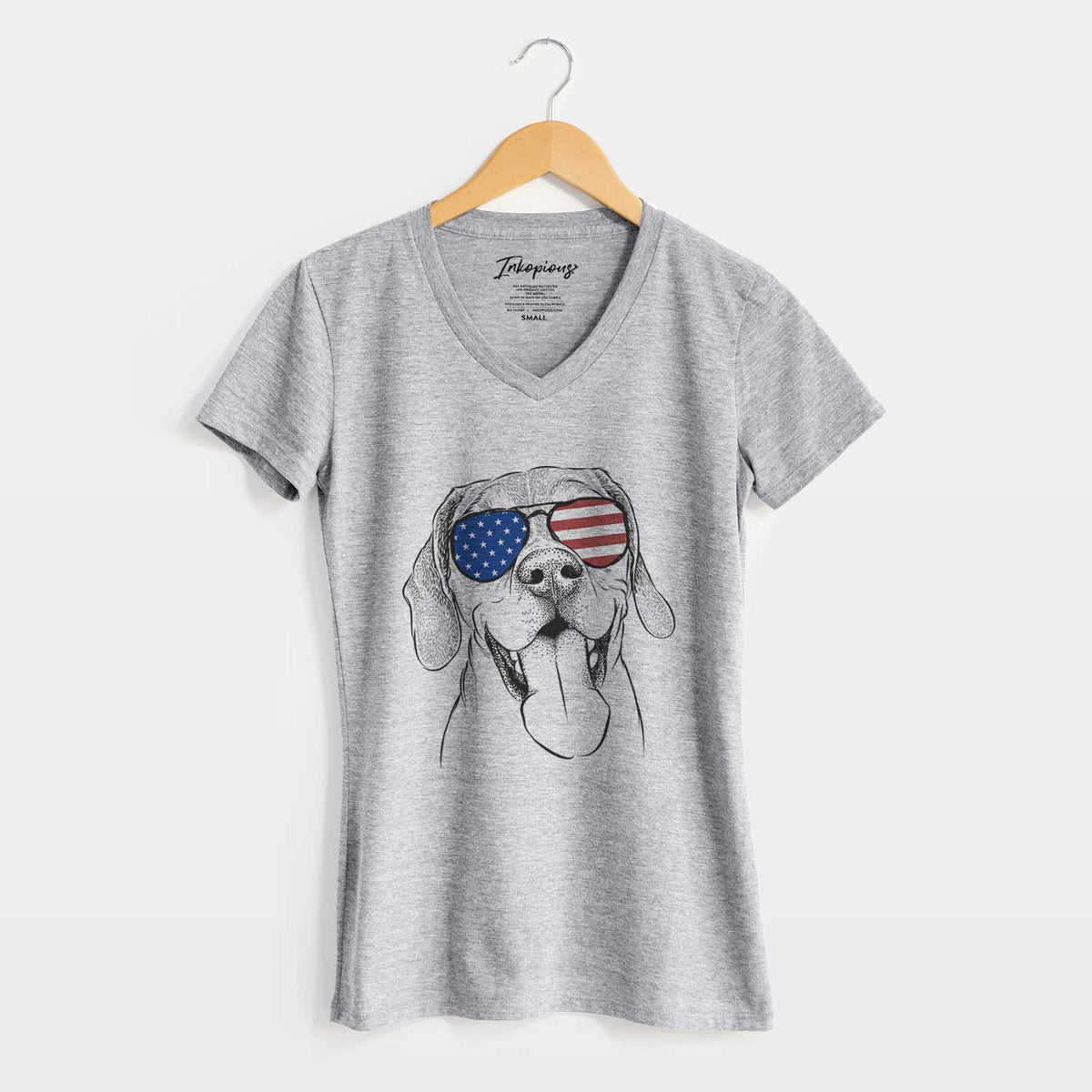 USA Sunny the Beagle - Women&#39;s Perfect V-neck Shirt