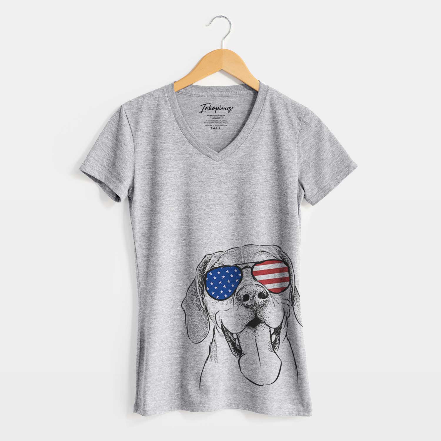 USA Sunny the Beagle - Women's Perfect V-neck Shirt