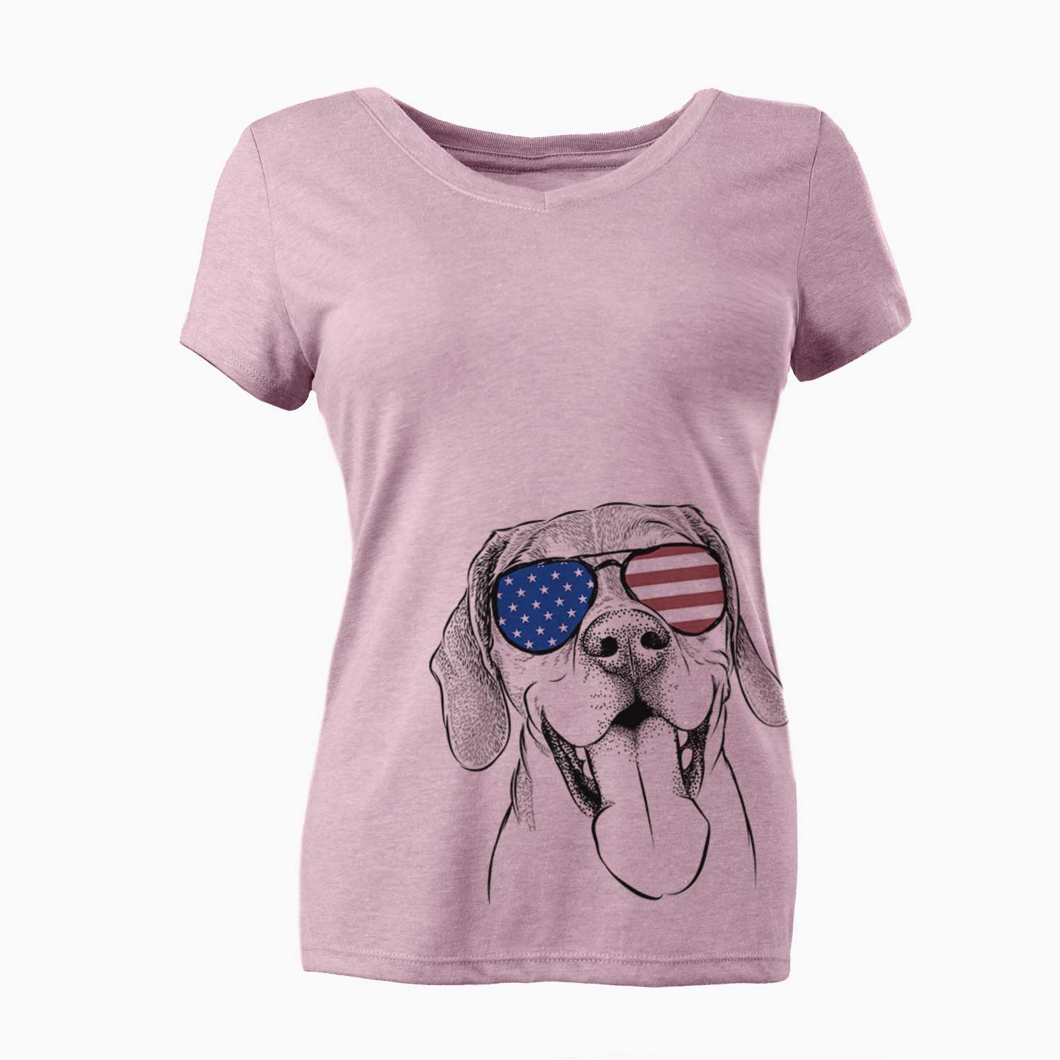 USA Sunny the Beagle - Women's Perfect V-neck Shirt