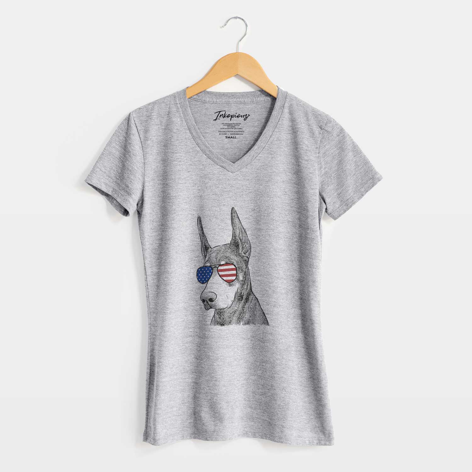 USA Sunny the Doberman Pinscher - Women's Perfect V-neck Shirt