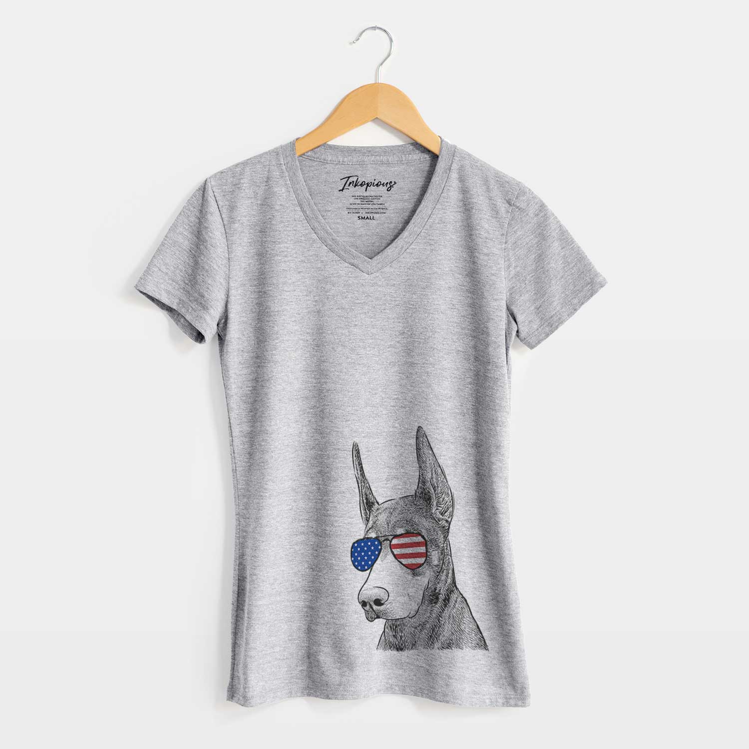 USA Sunny the Doberman Pinscher - Women's Perfect V-neck Shirt