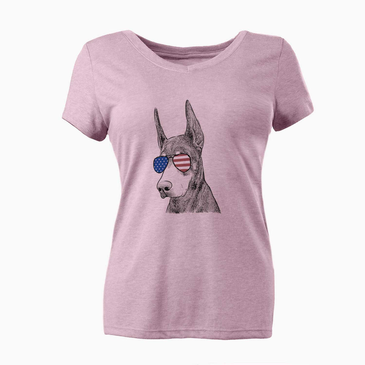 USA Sunny the Doberman Pinscher - Women's Perfect V-neck Shirt