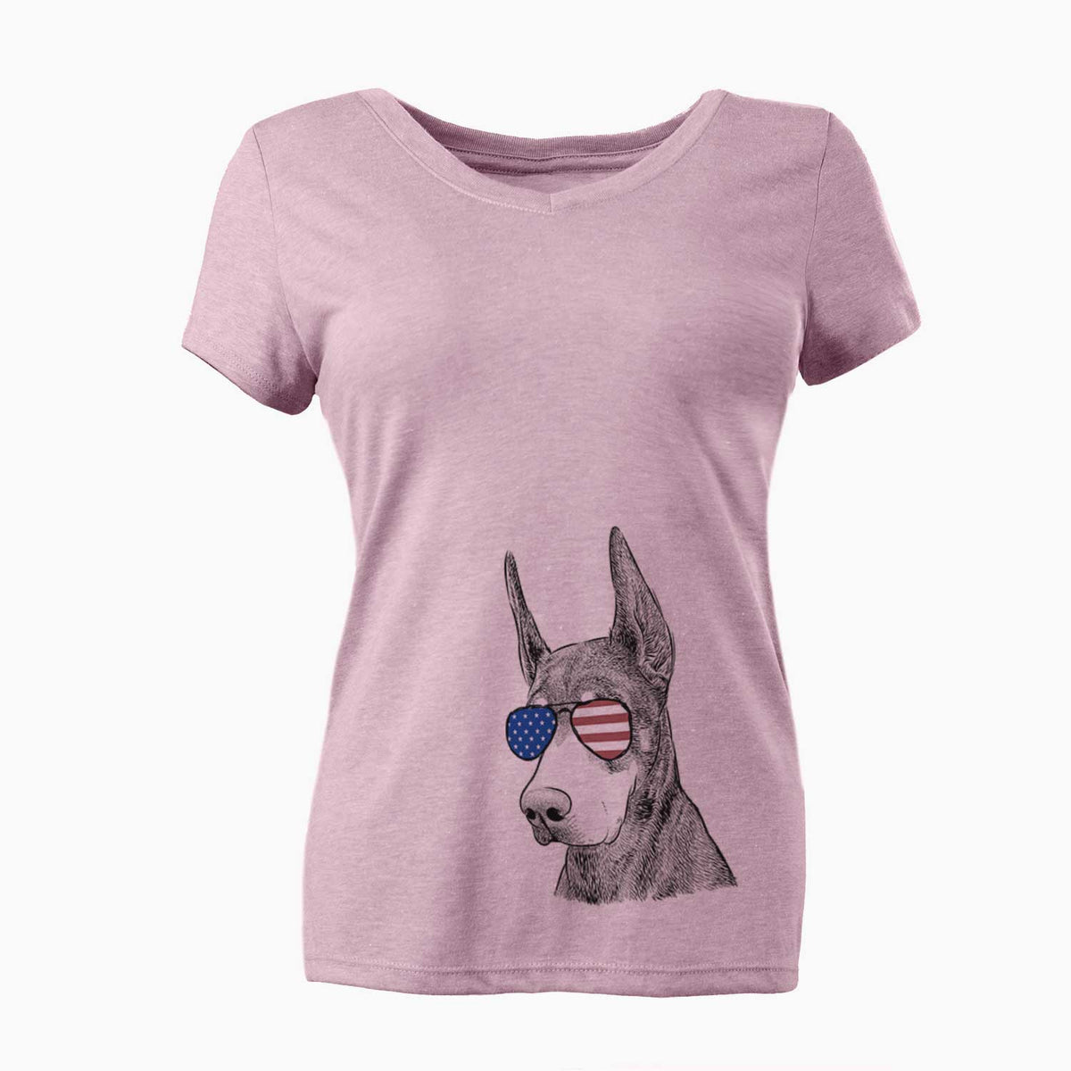 USA Sunny the Doberman Pinscher - Women's Perfect V-neck Shirt