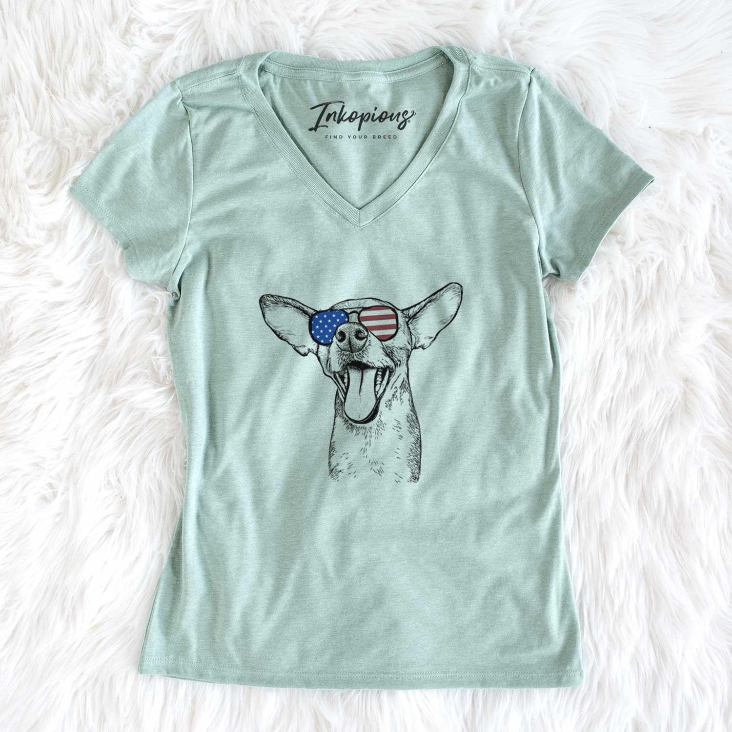 USA SweetBailey the Chihuahua Mix - Women's Perfect V-neck Shirt