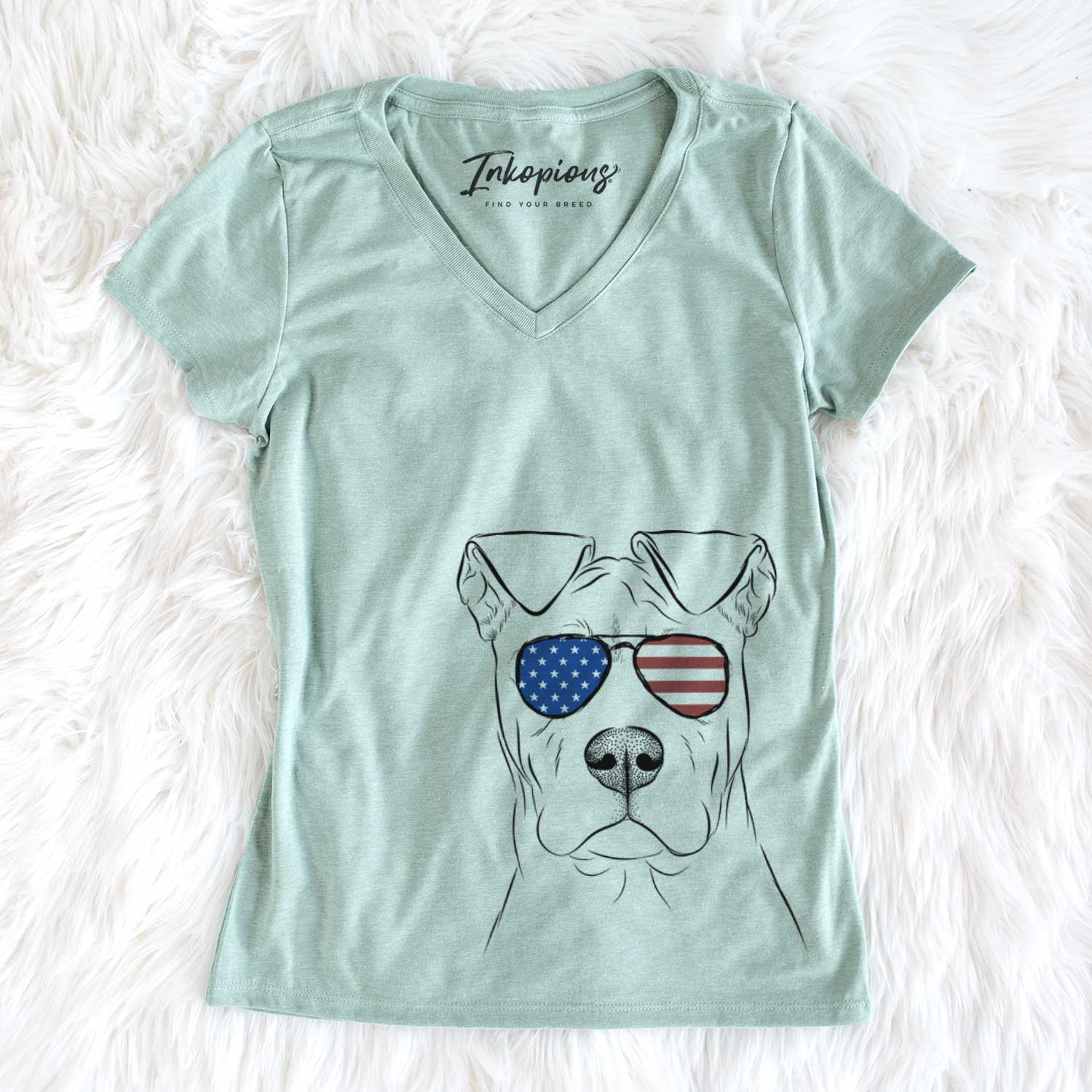 USA Sweet Finn the Mixed Breed - Women's Perfect V-neck Shirt