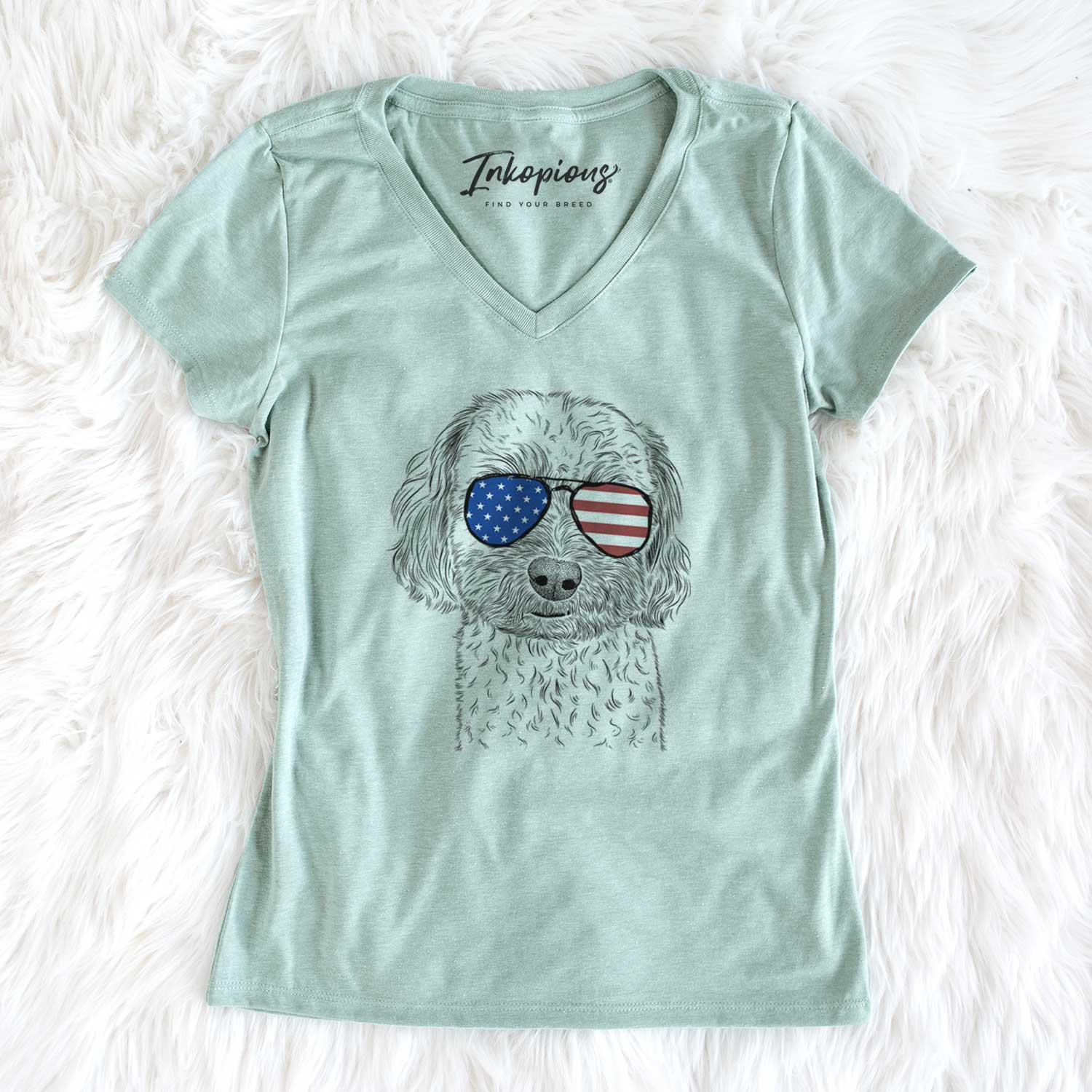 USA Sweet George the Mixed Breed - Women's Perfect V-neck Shirt