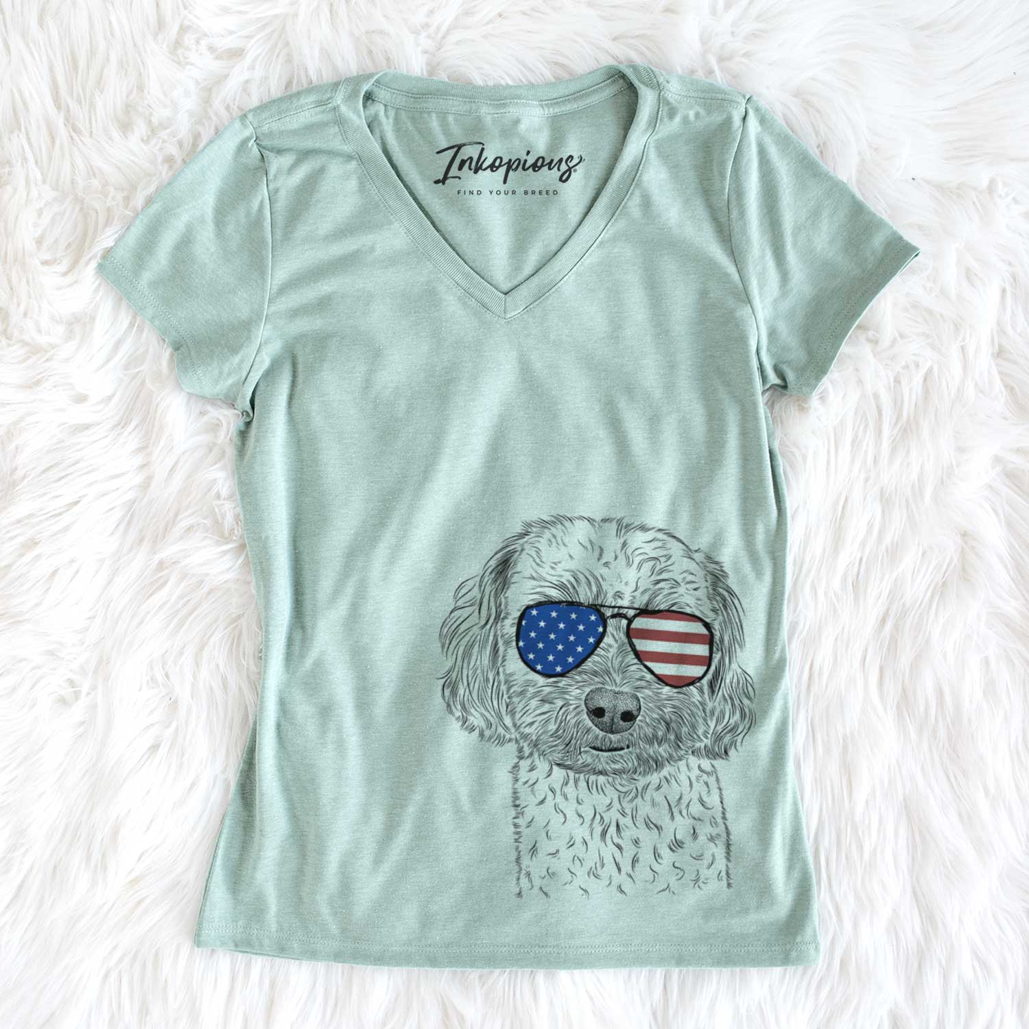 USA Sweet George the Mixed Breed - Women's Perfect V-neck Shirt