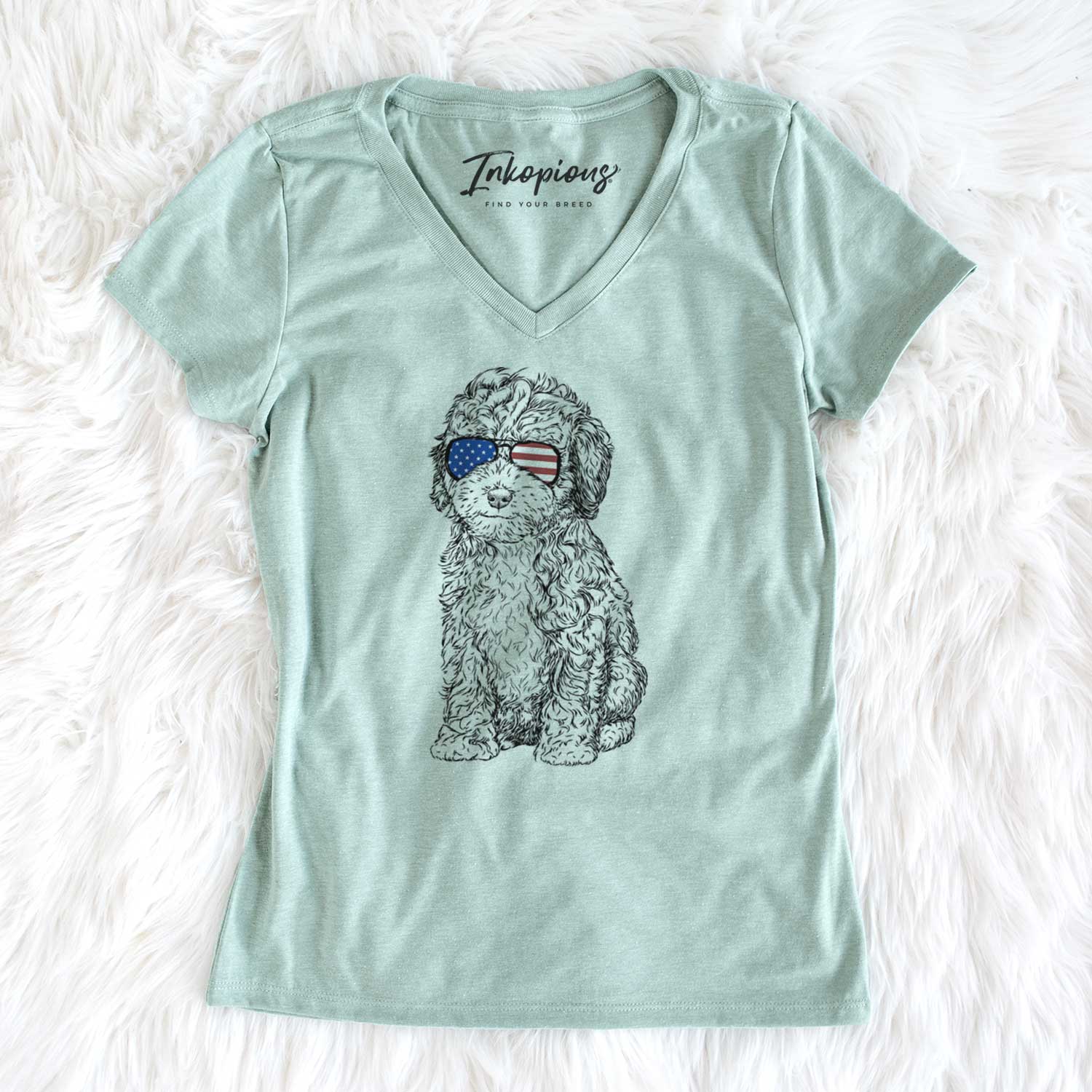 USA Sweet Tea the Mini Doodle - Women's Perfect V-neck Shirt