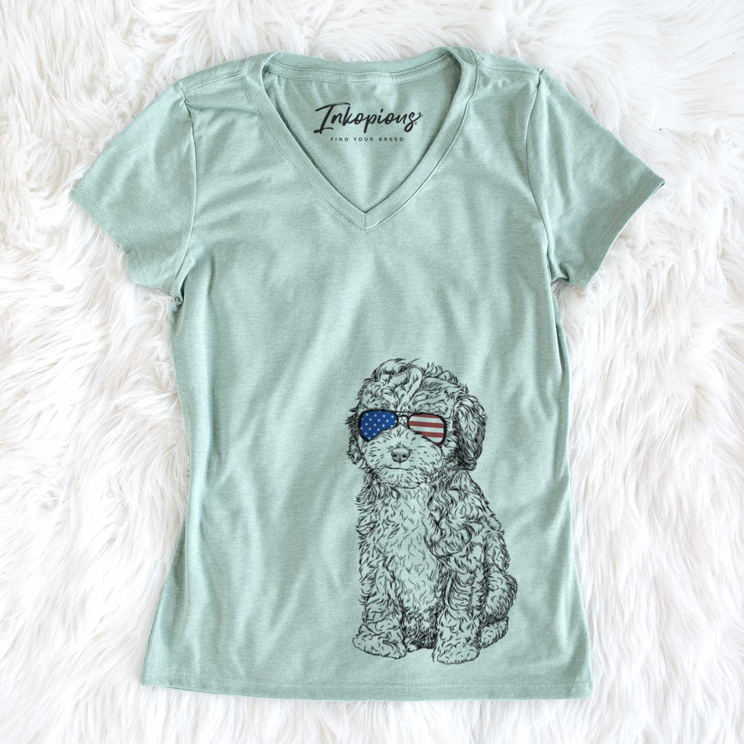 USA Sweet Tea the Mini Doodle - Women's Perfect V-neck Shirt