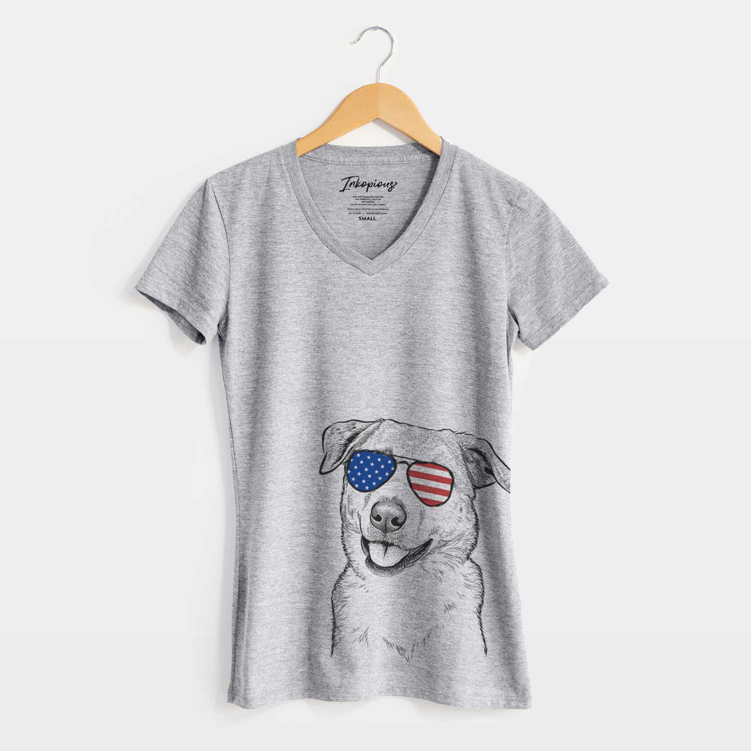 USA Sydney the Great Pyrenees Australian Shepherd Mix - Women's Perfect V-neck Shirt