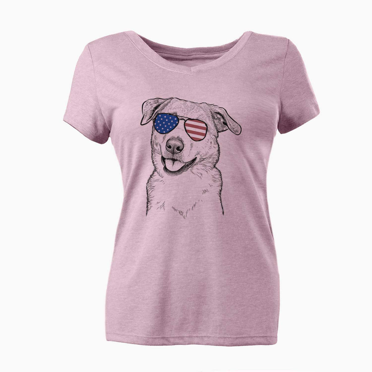 USA Sydney the Great Pyrenees Australian Shepherd Mix - Women's Perfect V-neck Shirt